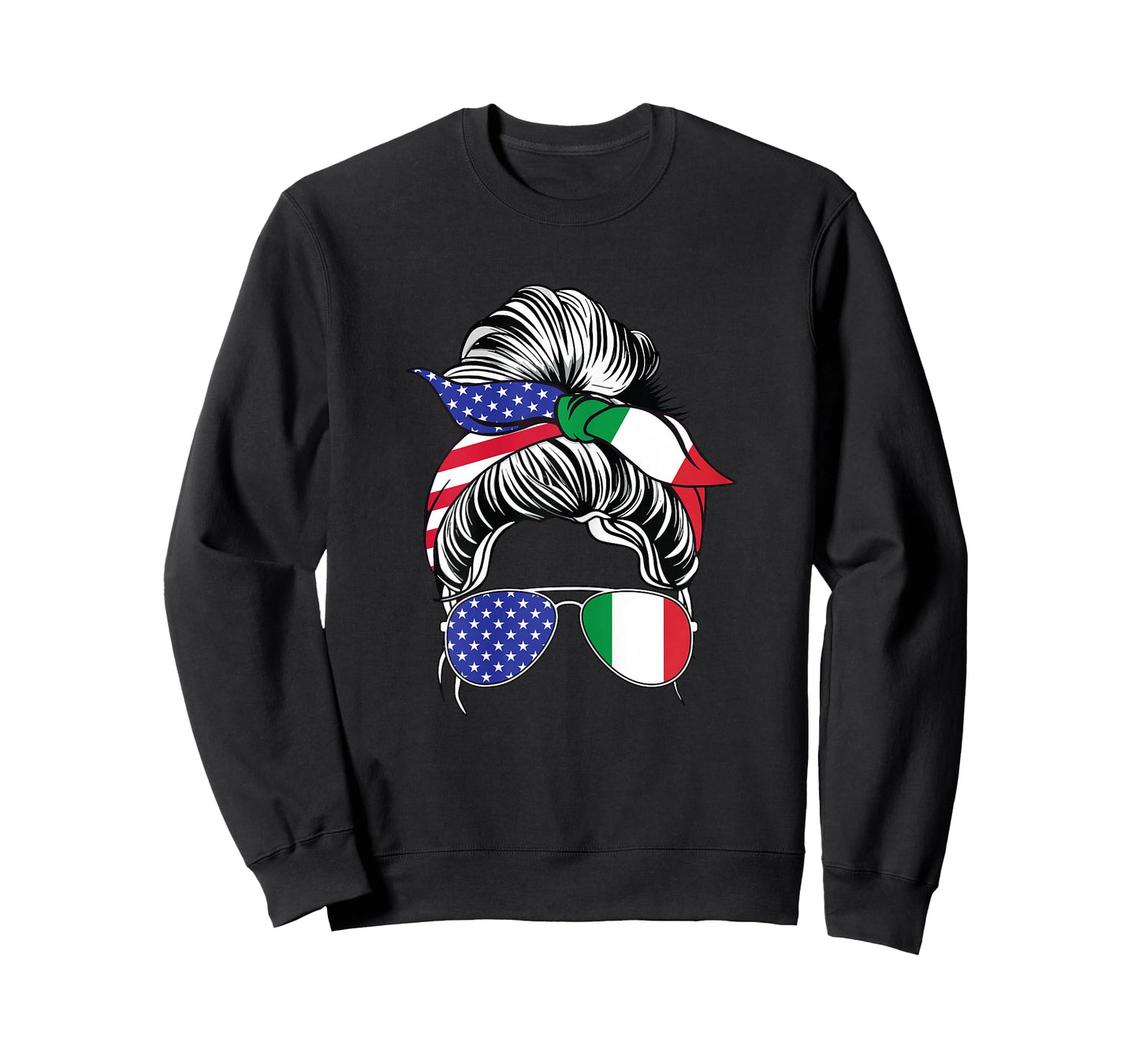 Italian Girl Italy Flag Woman USA American Patriotic Strong T-Shirt
