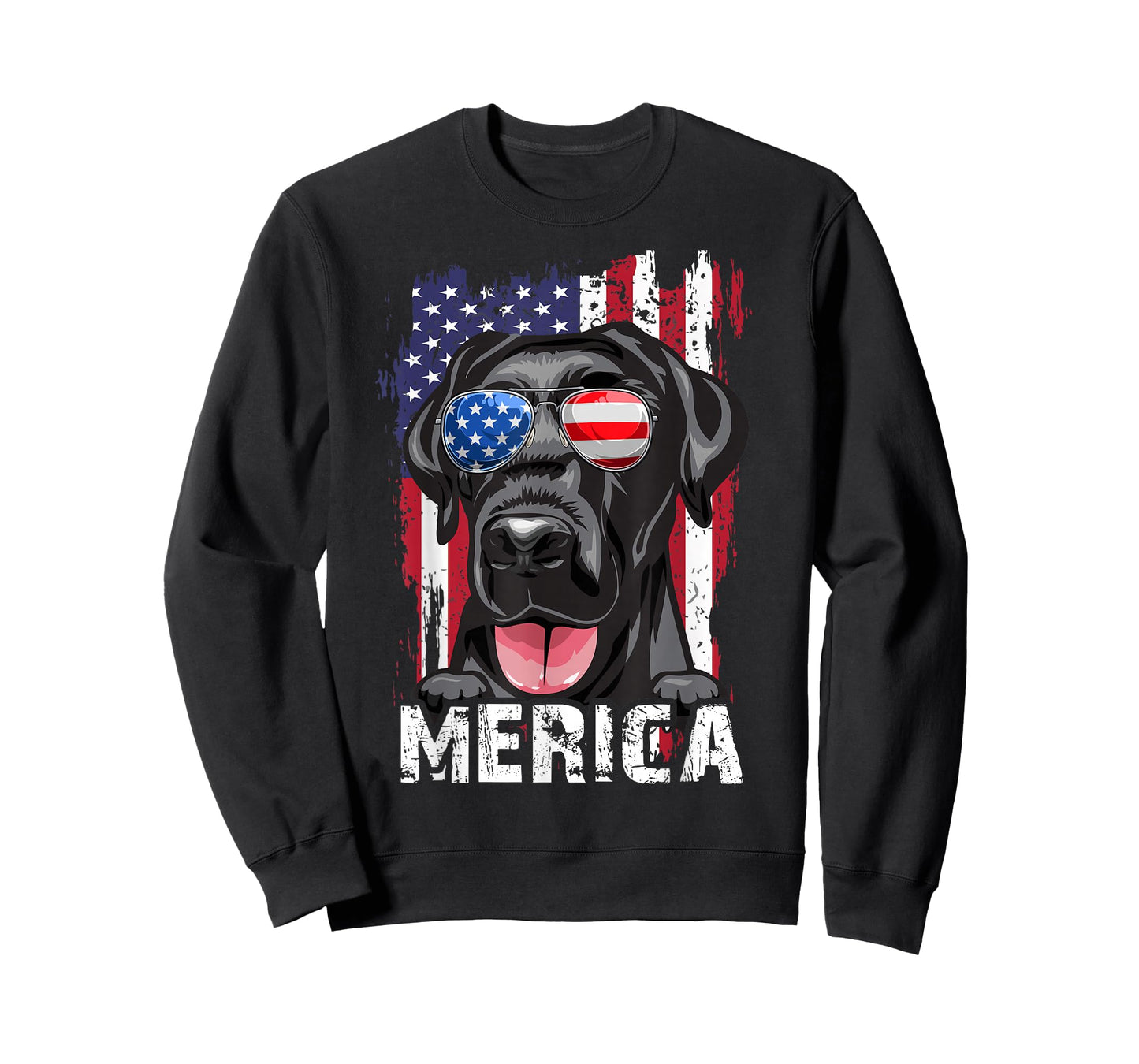 Merica Labrador Retriever American Flag 4th July USA Lab Dog T-Shirt