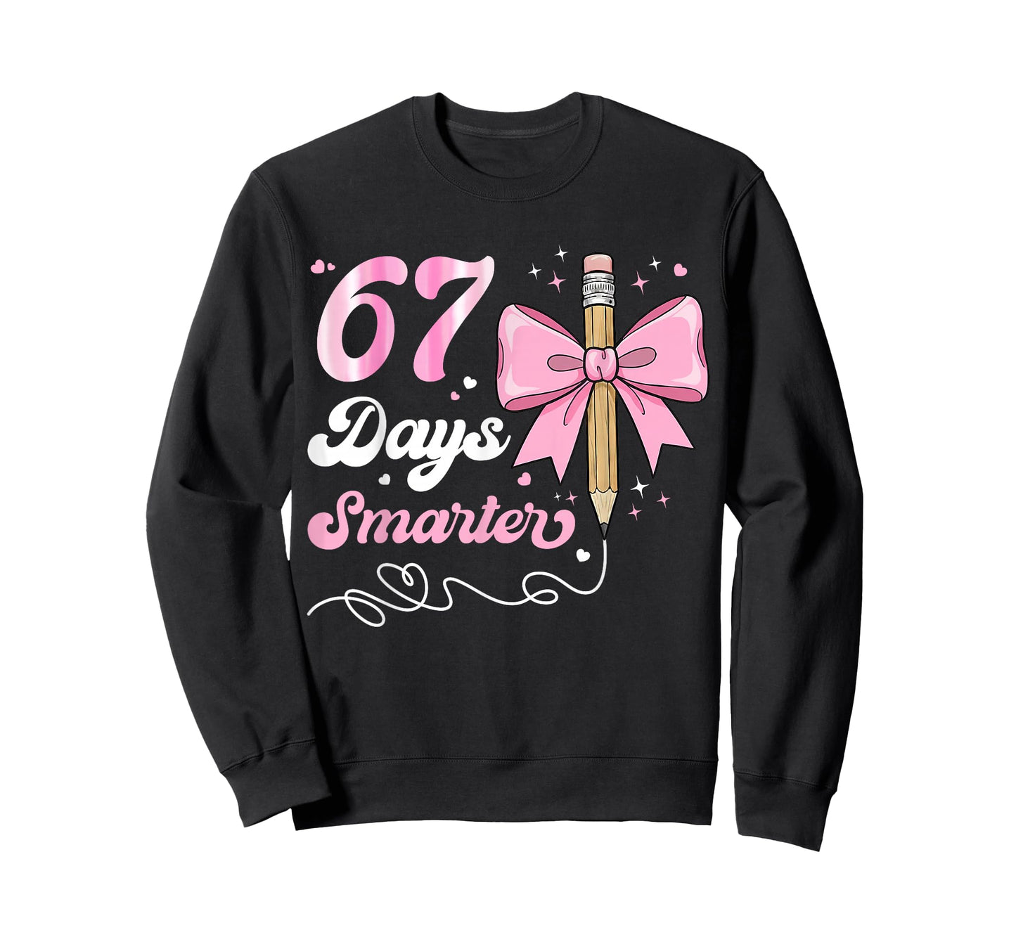 67th Day of School 67 Days Smarter Coquette Bow Teacher Kids T-Shirt