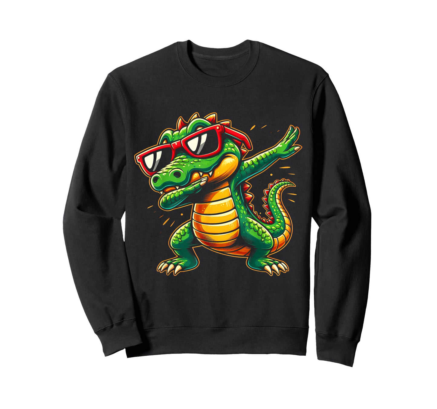 Dabbing Crocodile With Sunglasses Alligator Animal Dancing T-Shirt