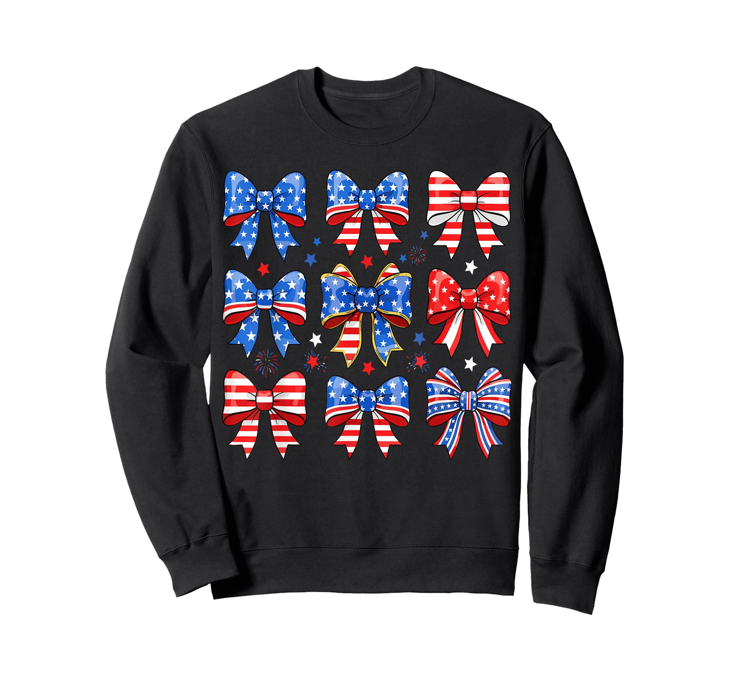 America Patriotic USA Coquette Bow Ribbon 4th of July T-Shirt