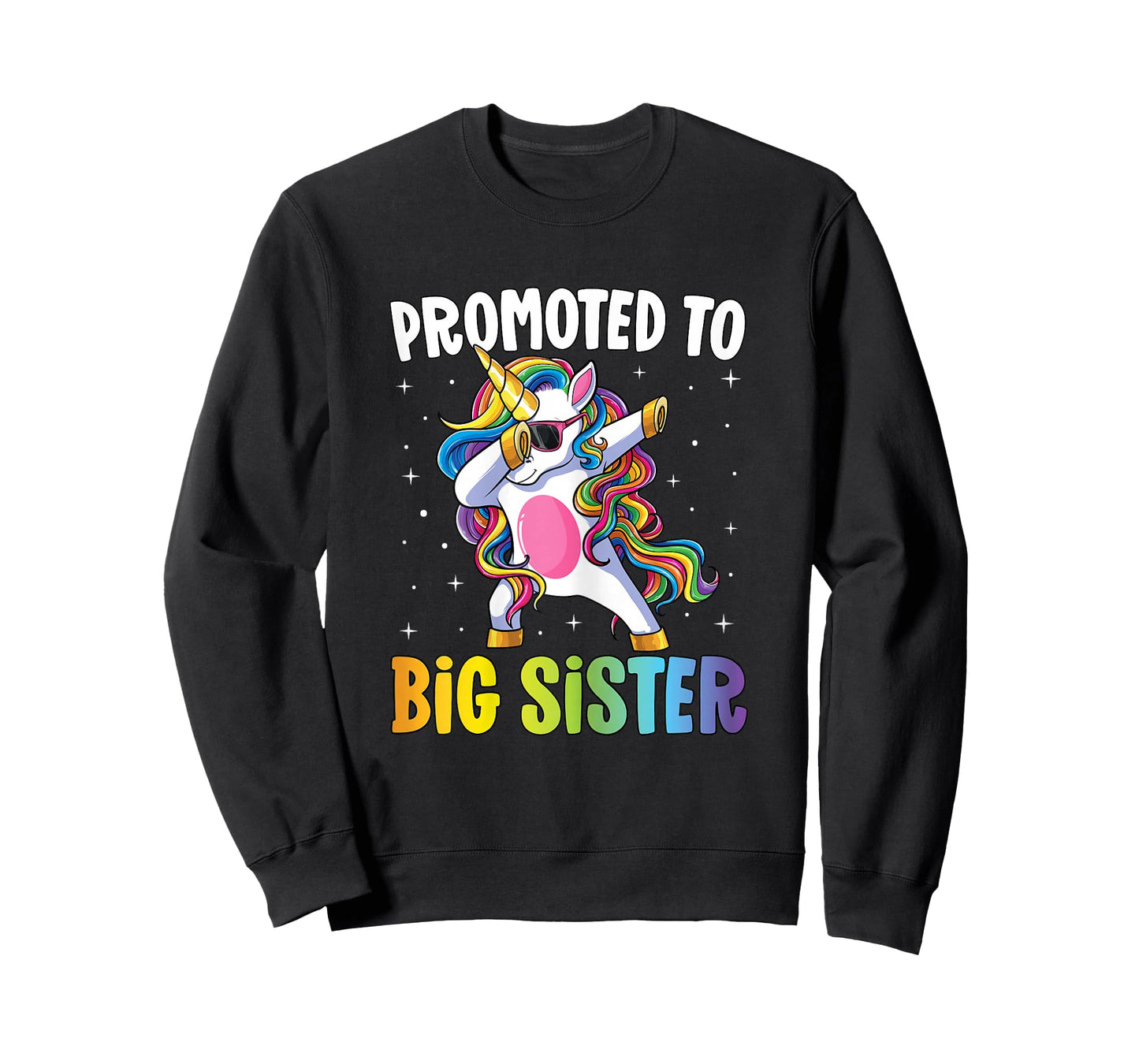 Promoted to Big Sister Girls Dabbing Unicorn Older Sister T-Shirt
