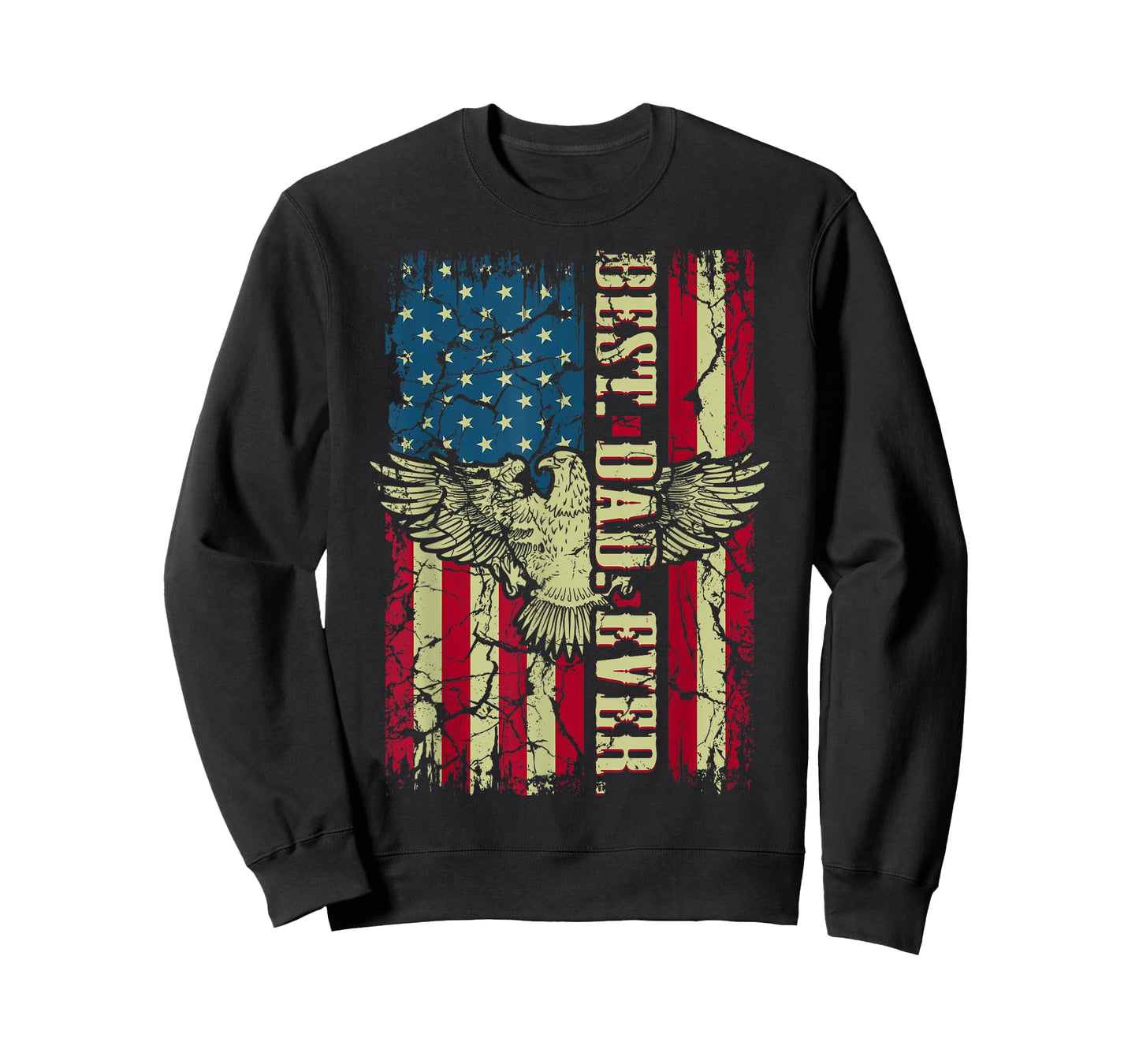 Best Dad Ever Flag Patriotic Eagle Funny for Dad Father T-Shirt