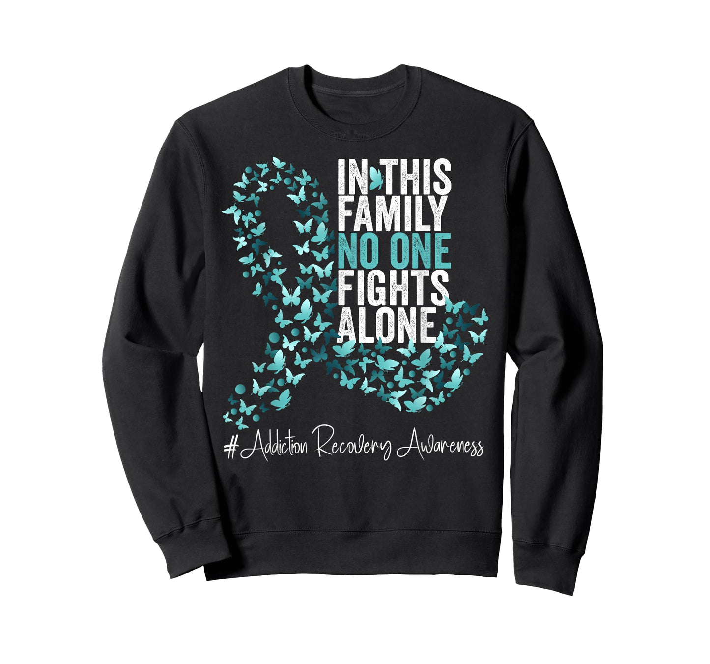 Addiction Recovery Awareness Month Teal Ribbon T-Shirt