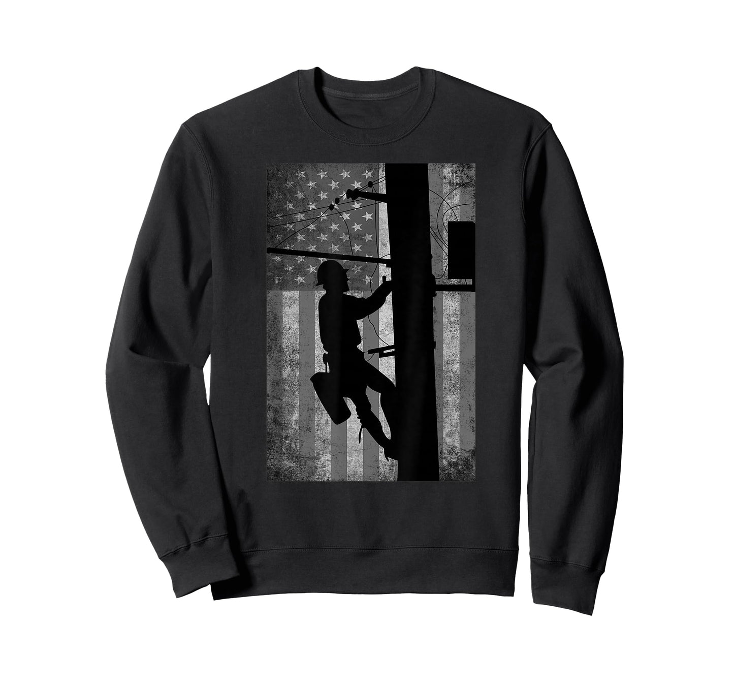 Lineman American Flag | Electric Cable Lineman Gift T-Shirt