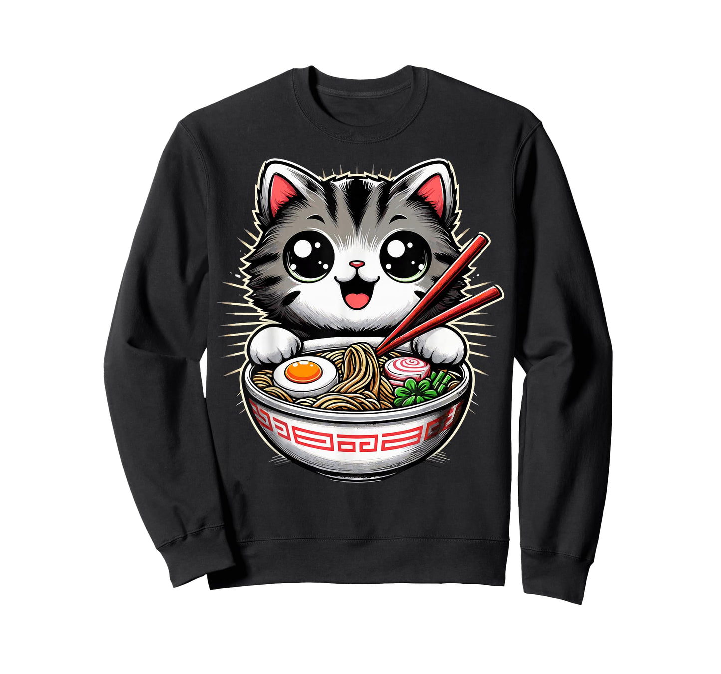 Cat Ramen Noodles Anime Kawaii Japanese T-Shirt