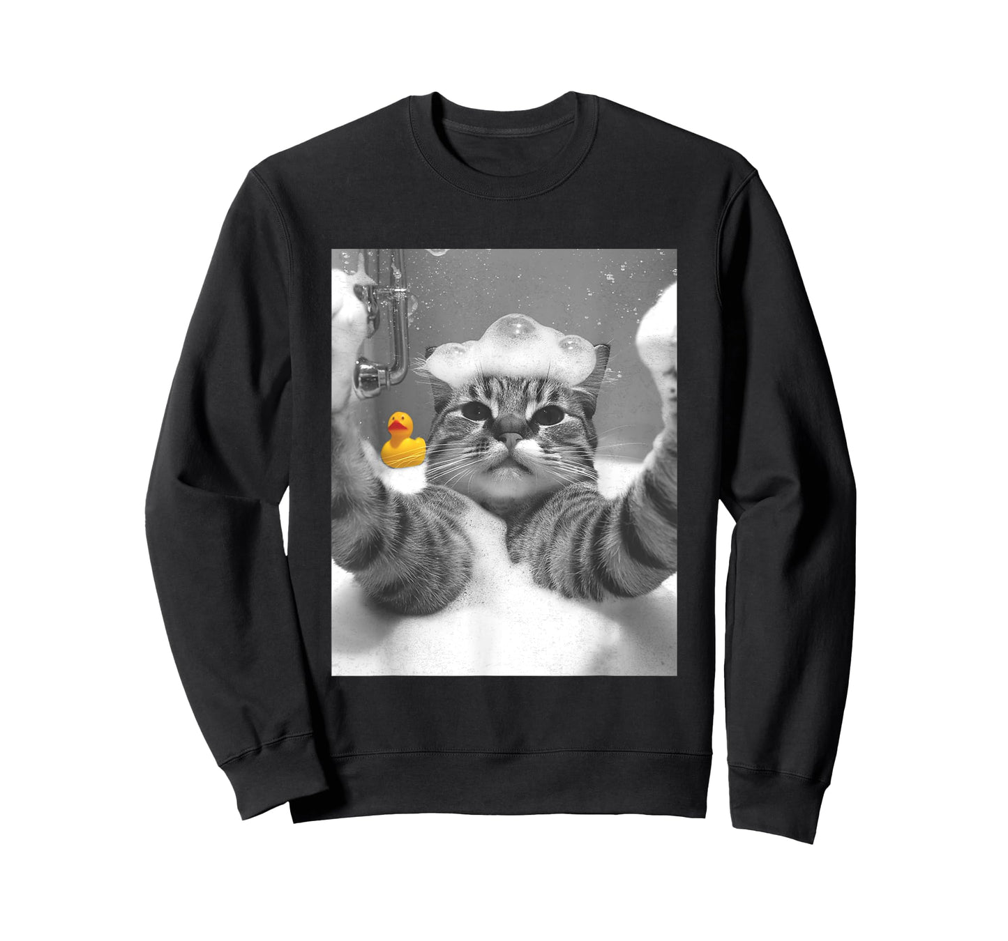 Cat Selfie in Bathtub T-Shirt for Men Women Girls Kids
