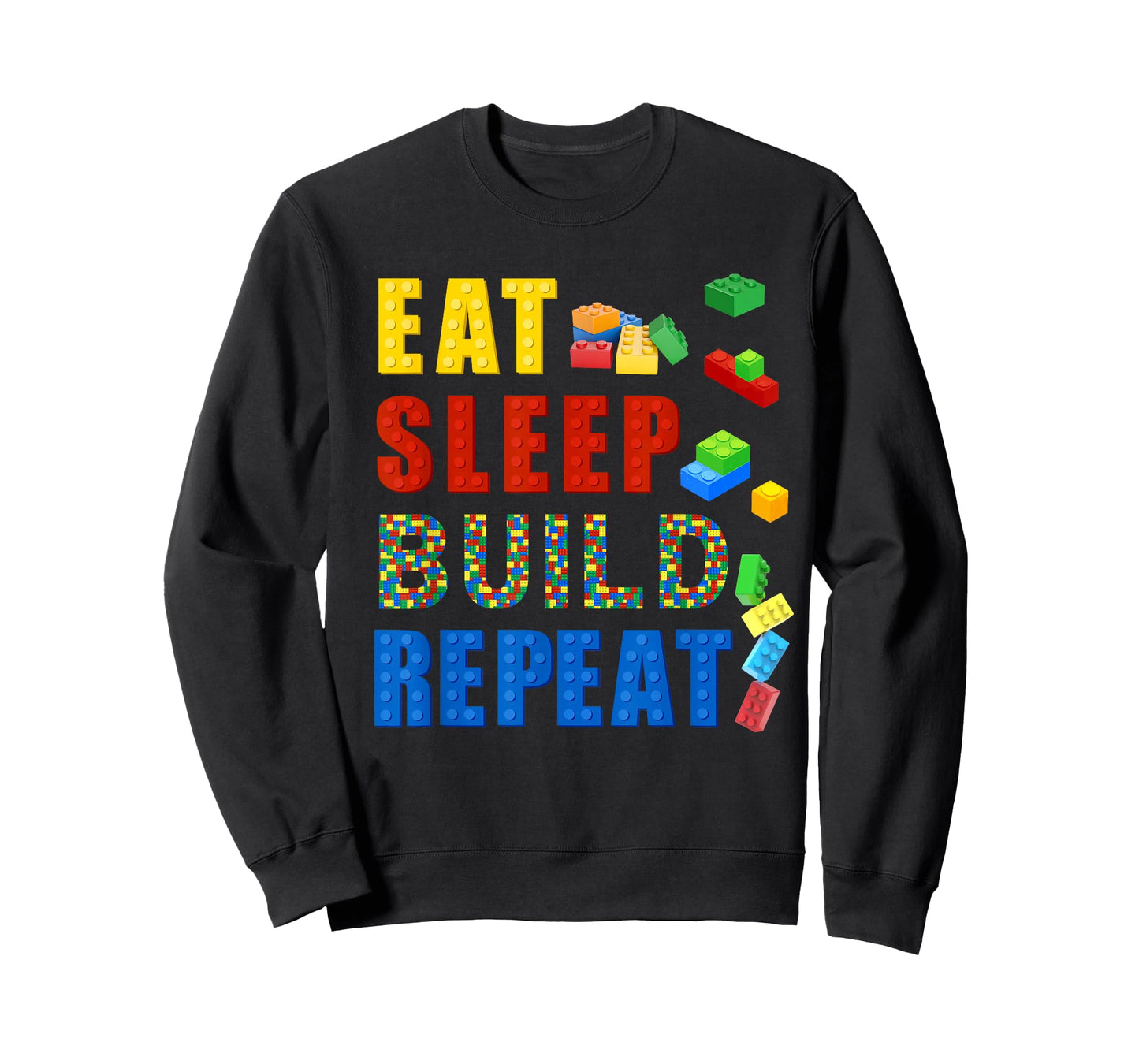 Eat Sleep Build Repeat Building Bricks Blocks Master Builder T-Shirt
