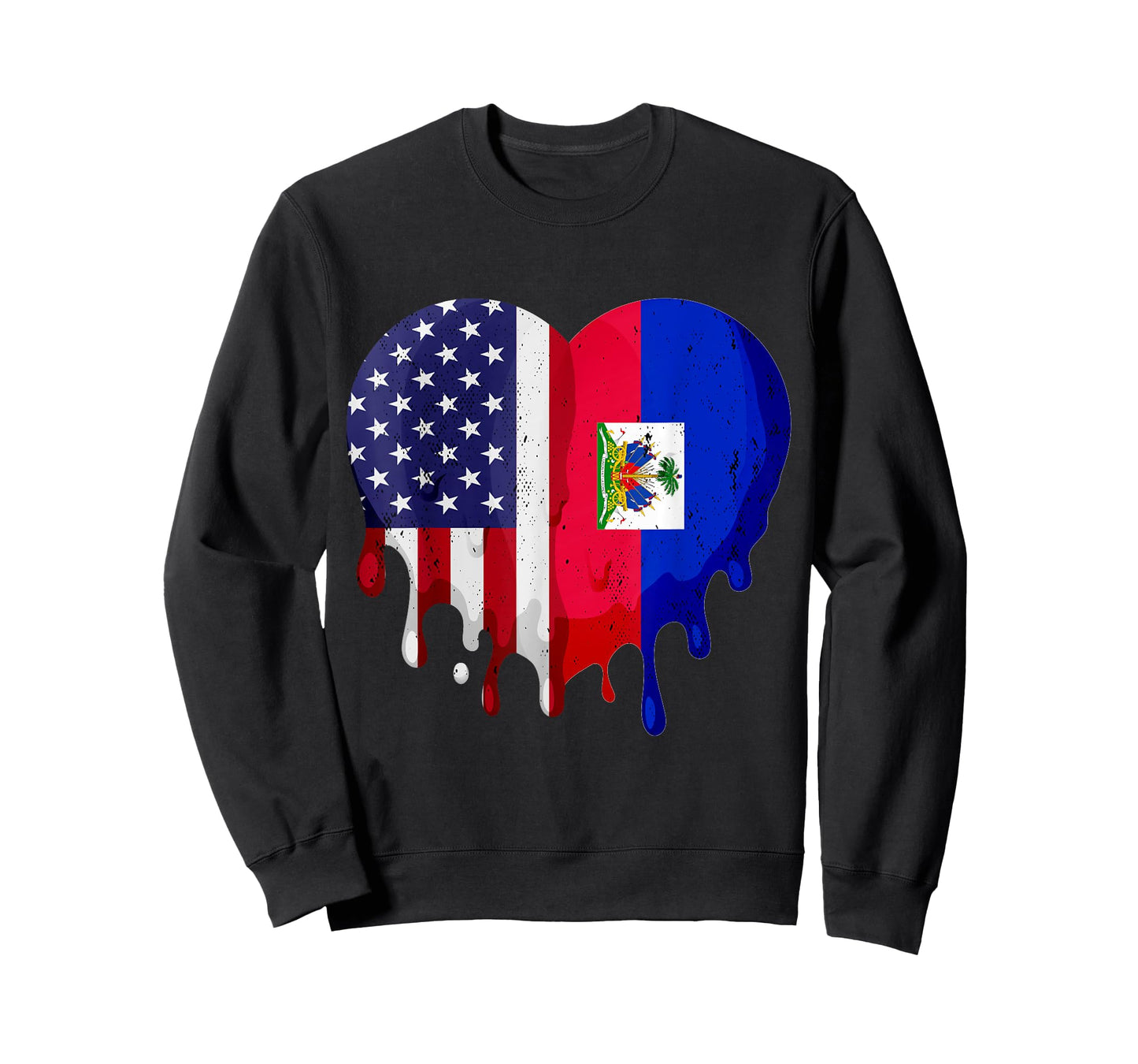 American Haitian Hispanic Heritage Month Flag Heart T-Shirt
