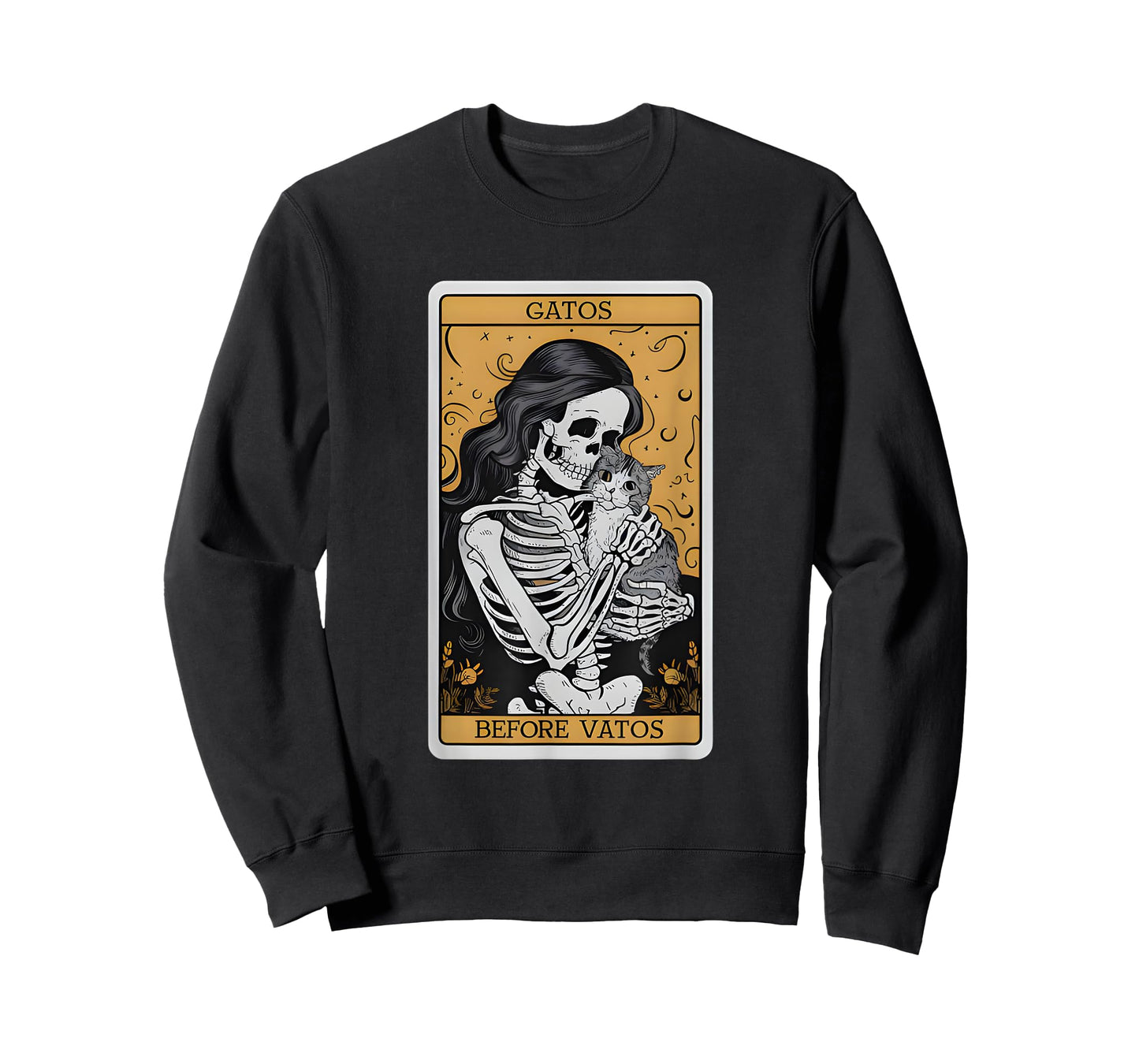 Gatos Before Vatos Funny Cat Tarot Card Cat Lady Cat Mom T-Shirt