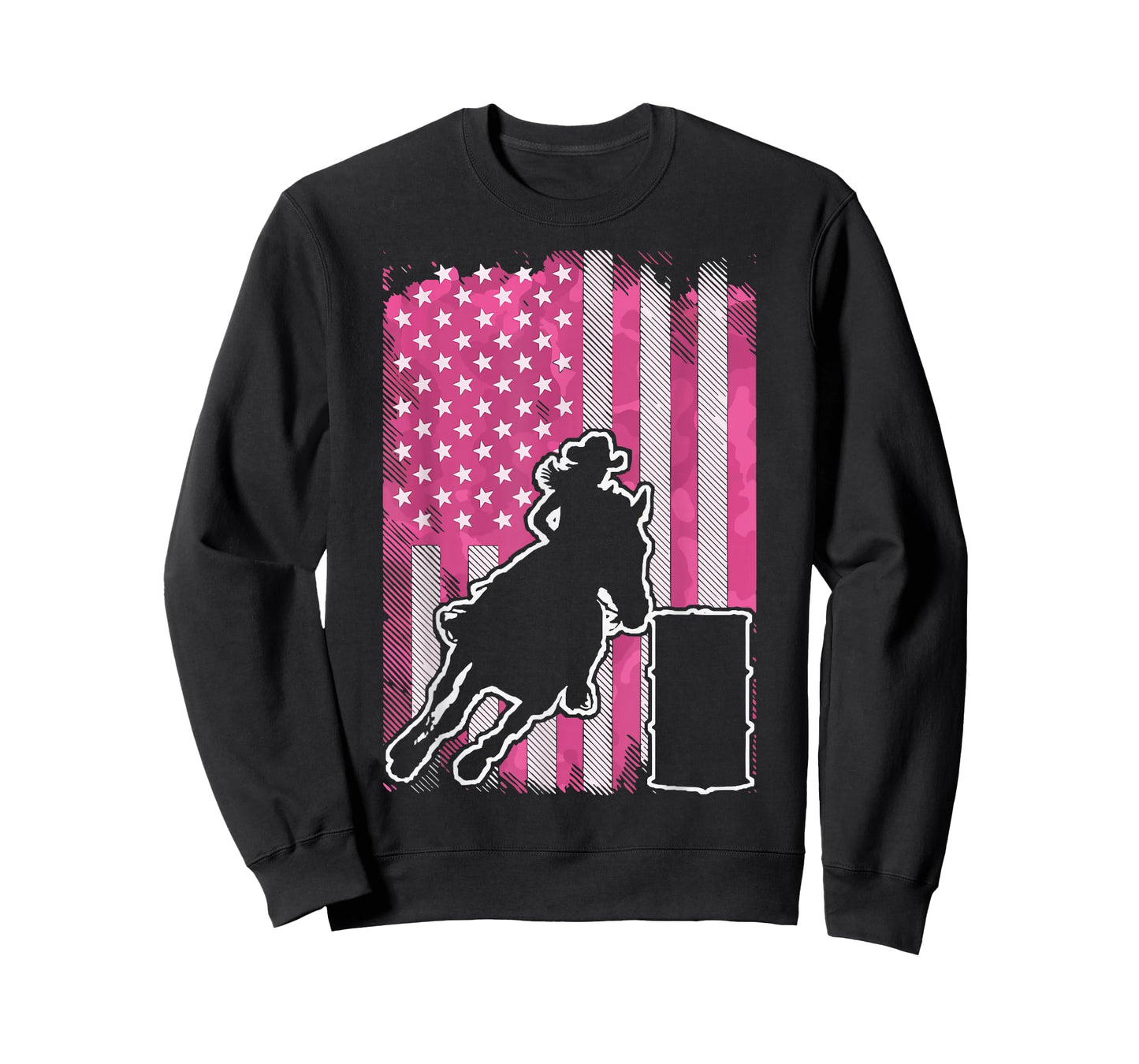 Barrel Racing US Flag Pink T-Shirt