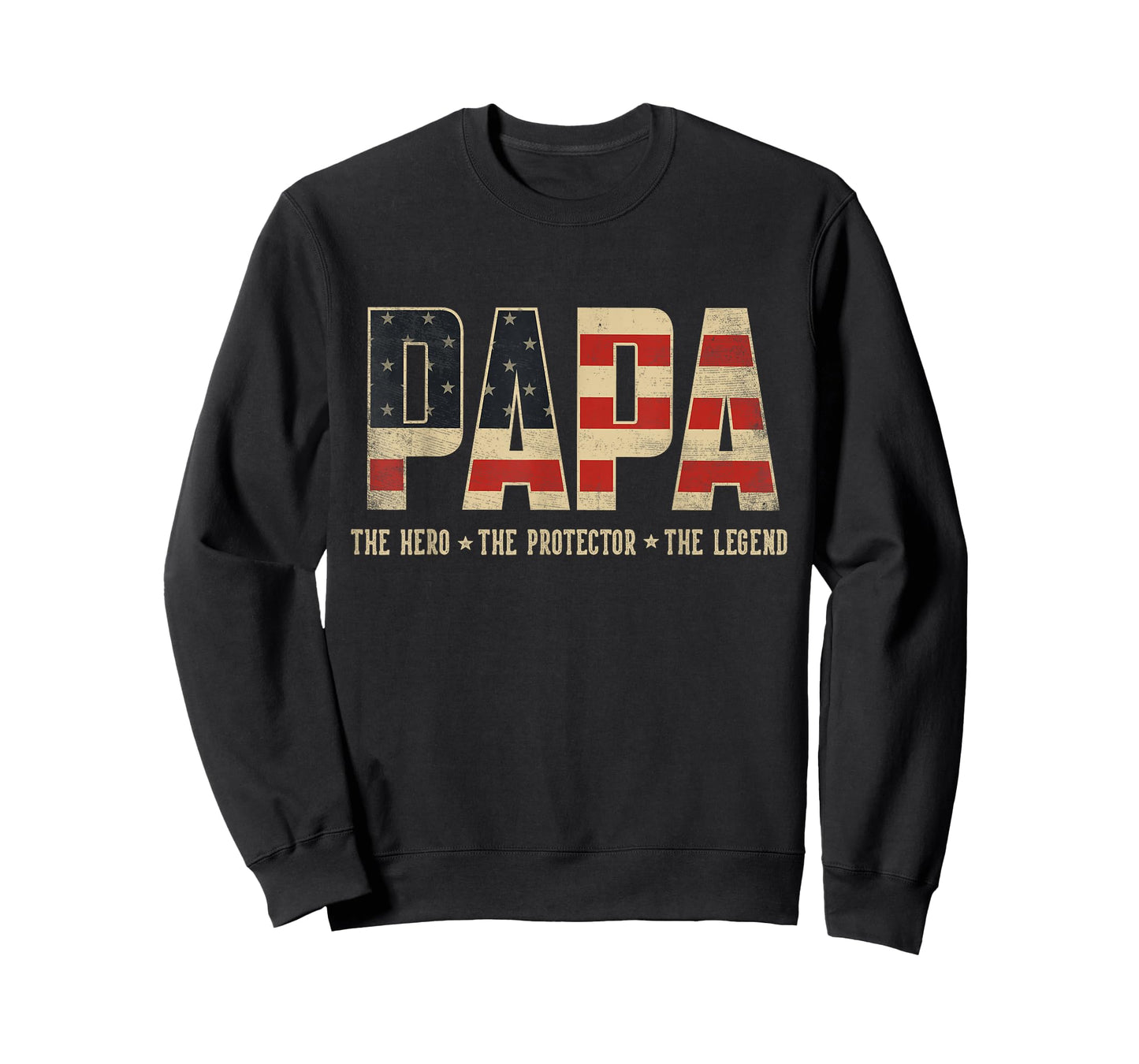 Papa Protector Hero Legend USA Flag Papa Father's Day T-Shirt