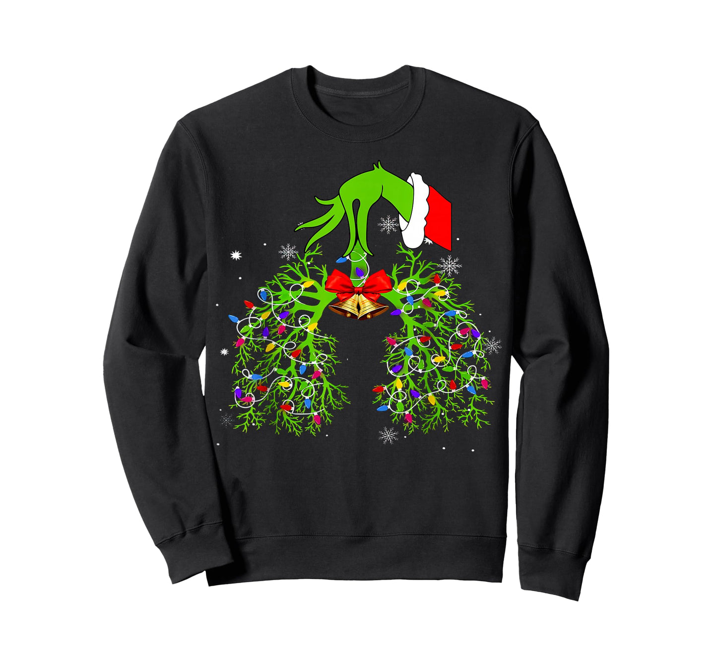Christmas Nurse, Respiratory Therapist, Lung Xmas Lights T-Shirt