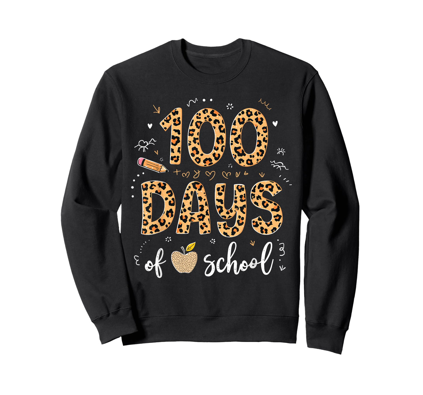 100 Days of School Leopard Print Design for Kids & Teachers T-Shirt