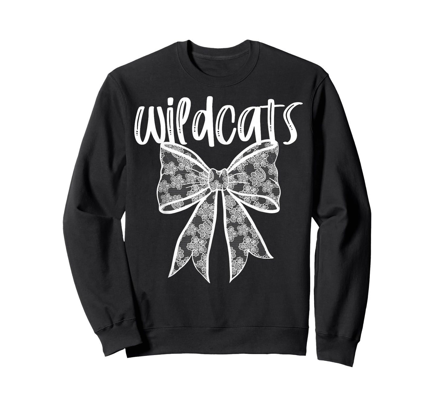 Wildcats Coquette Aesthetic Girly Team Mascot Lace Bow T-Shirt
