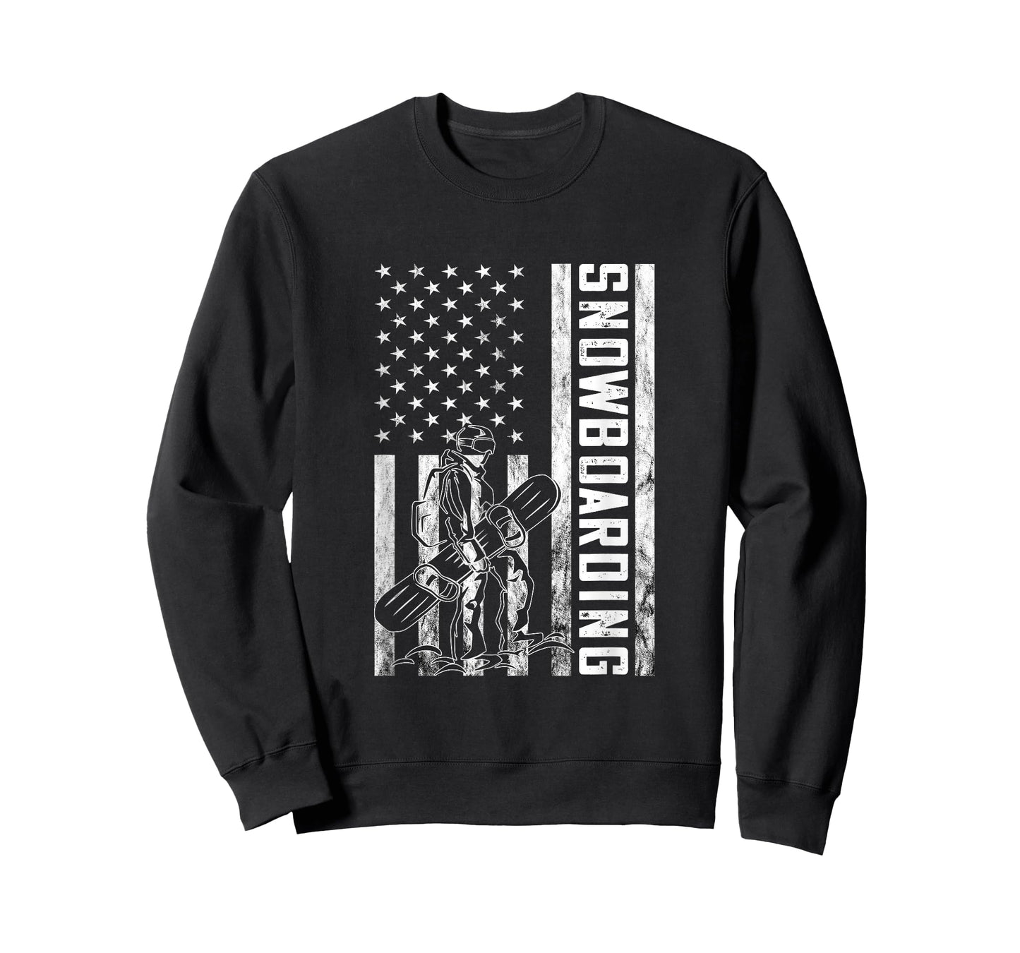Snowboarding Vintage Snowboarder USA Flag America Snowboard T-Shirt
