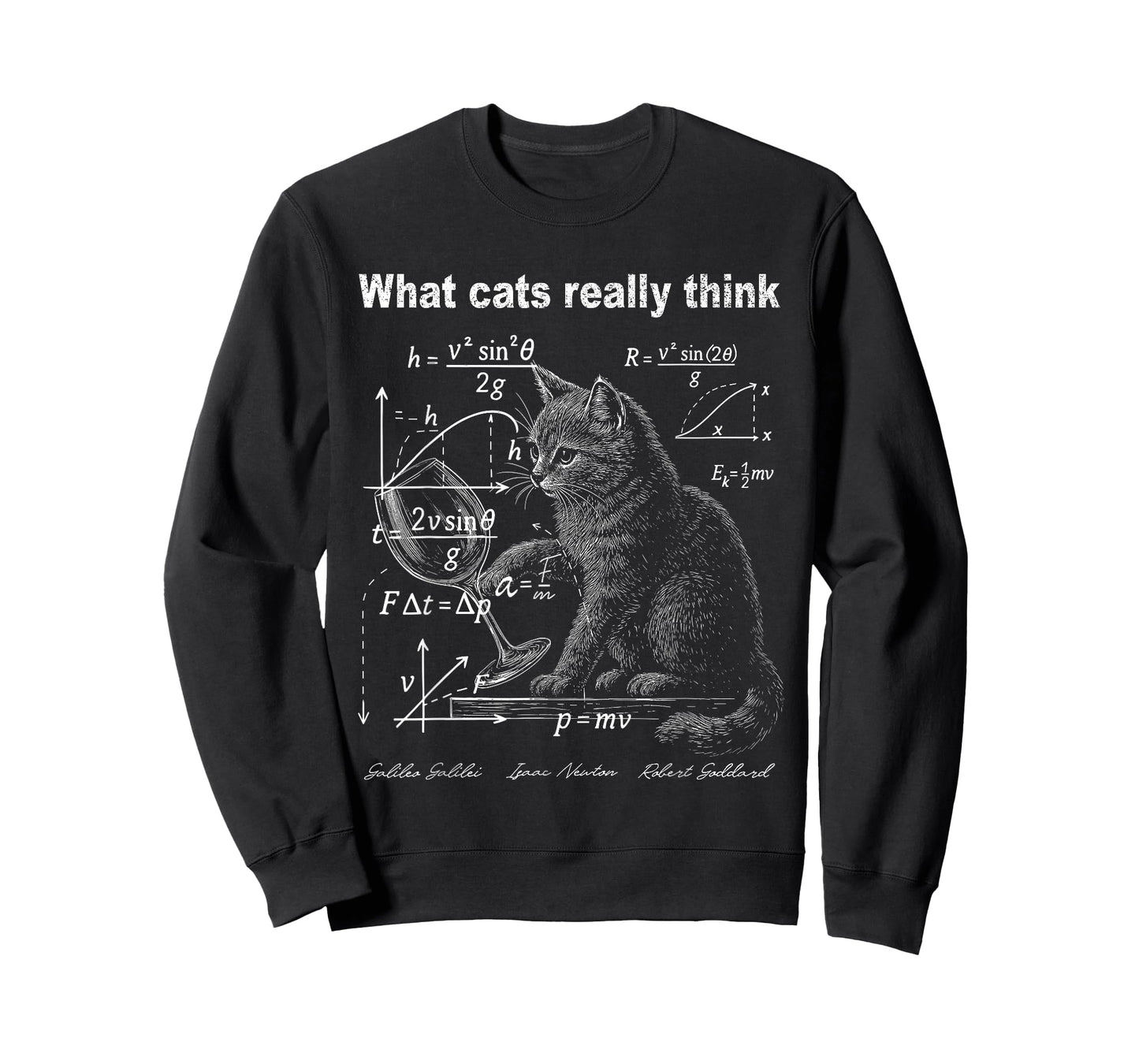 What Cats Really Think Funny Cat Physics Humor Graphic T-Shirt
