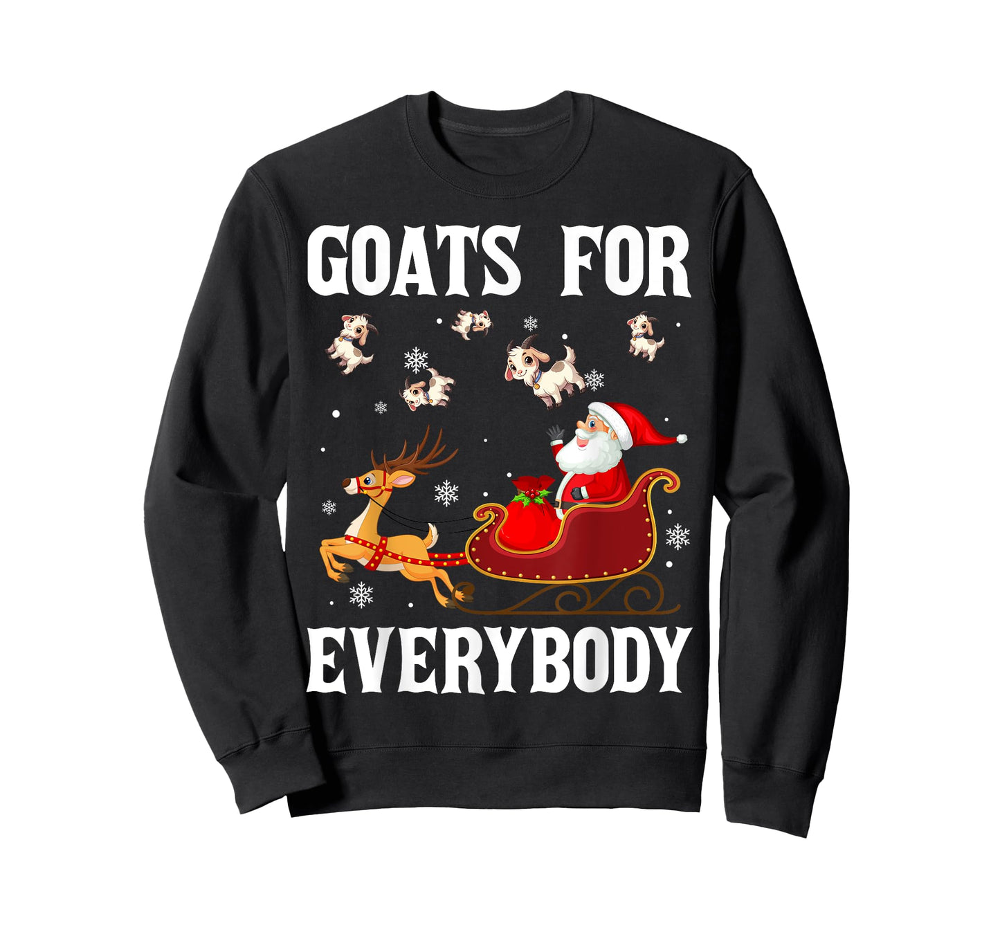 Goats For Everybody Christmas Santa Claus Goat Xmas T-Shirt