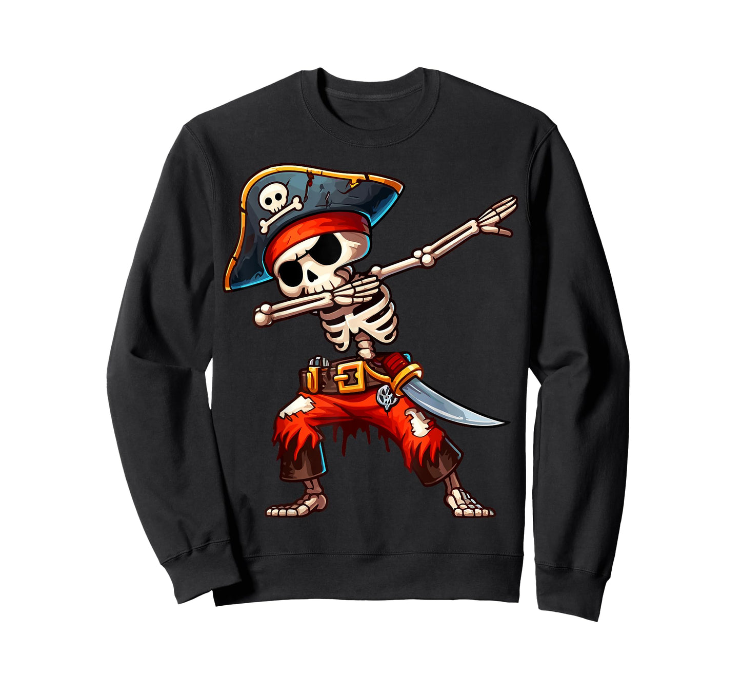 Dabbing Skeleton Pirate Halloween Kids Pirate T-Shirt