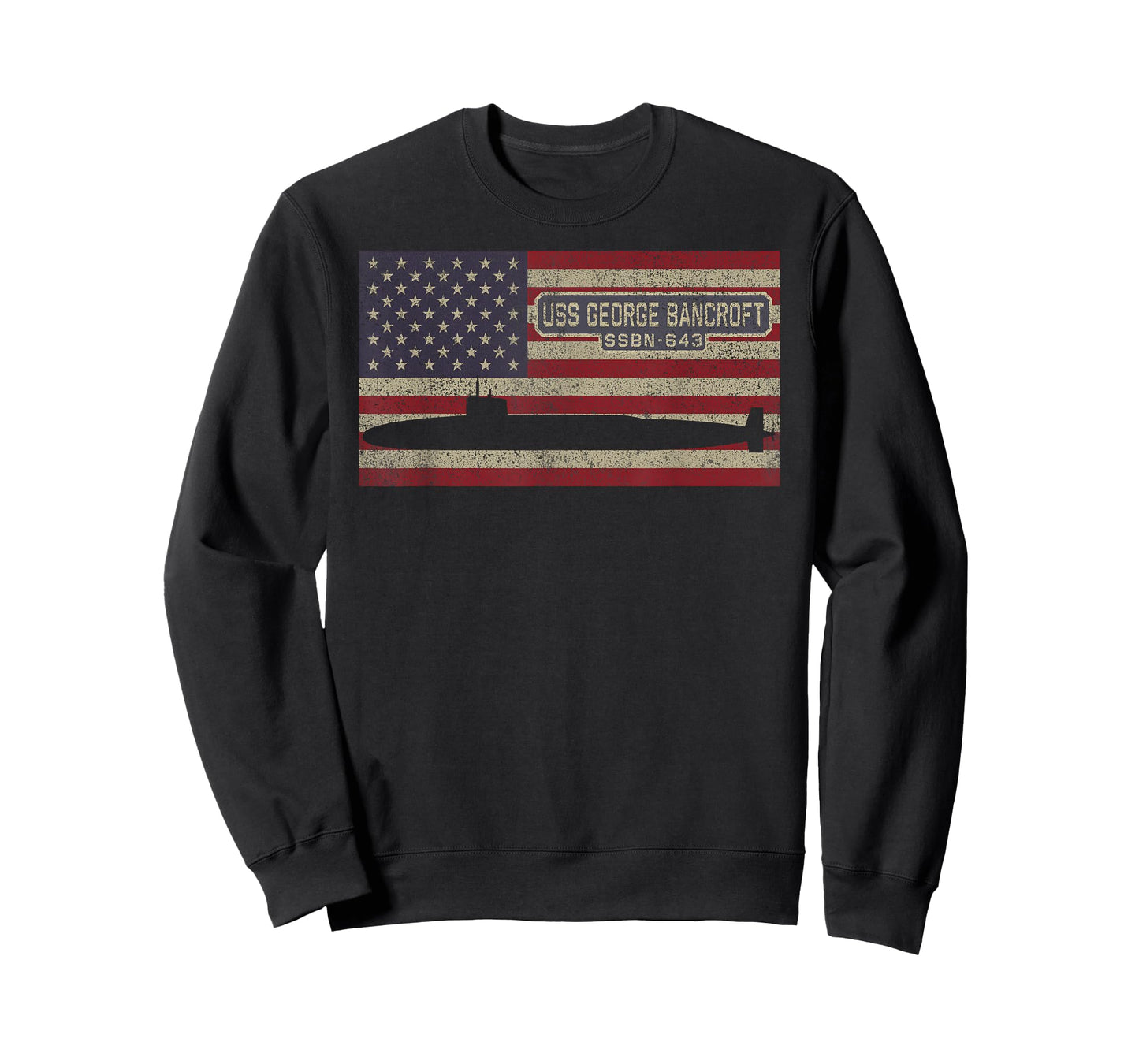 USS George Bancroft SSBN-643 Nuclear Submarine USA Flag Women Kids Men T-Shirt