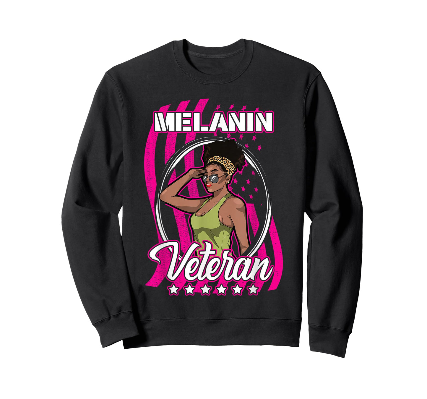 African American Military Female Veteran Black Girl Melanin T-Shirt