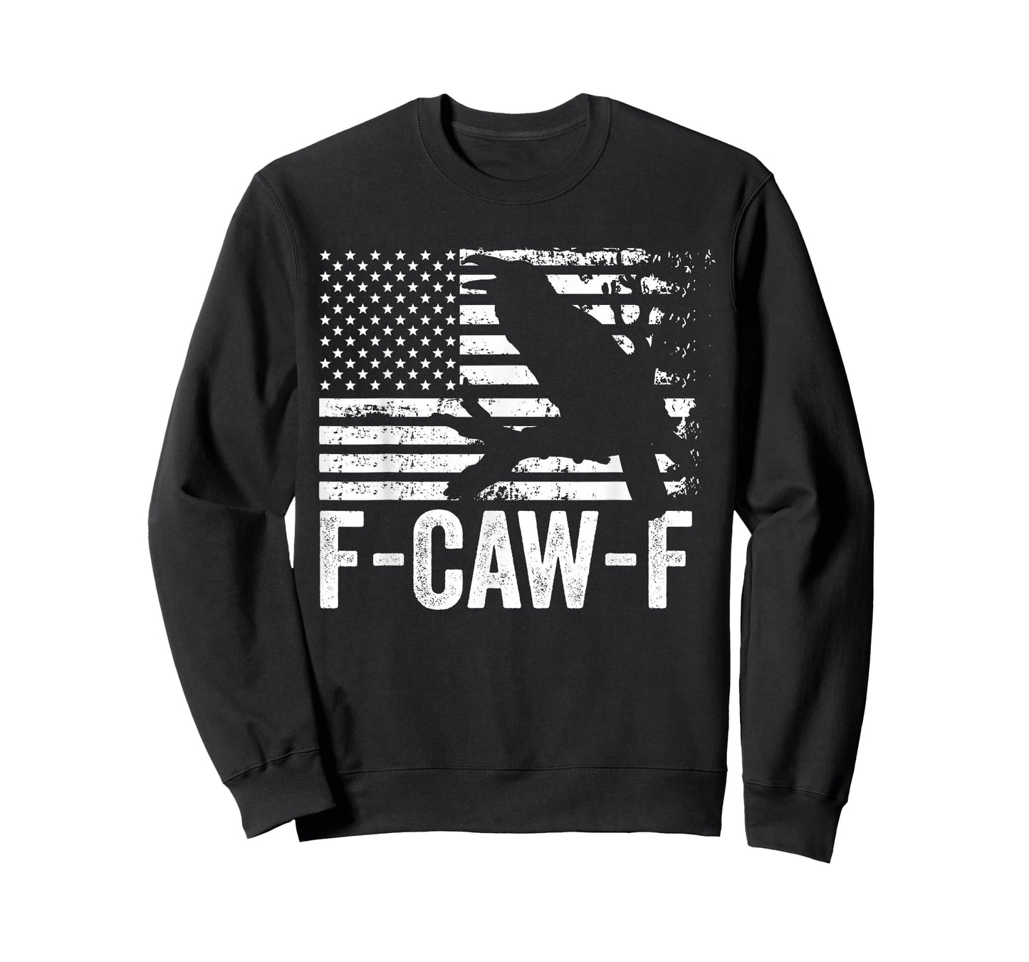 F-Caw-F Black Crow Black Bird Retro USA Flag Vintage F-Caw-F T-Shirt
