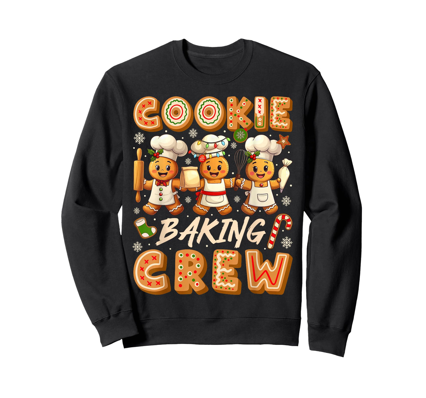 Cookie Baking Crew Christmas Funny Gingerbread Lovers Kids T-Shirt