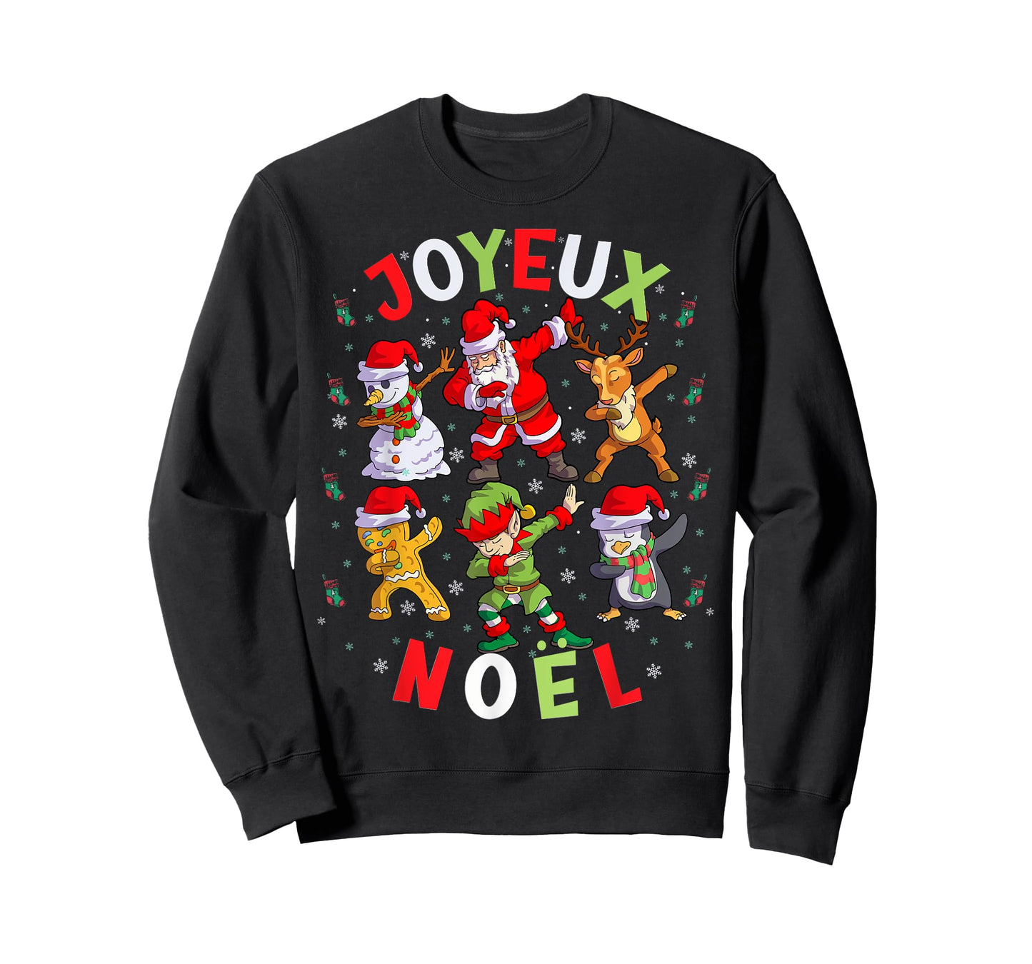 Joyeux Noel Merry Christmas French Squad Santa Elf Dab T-Shirt