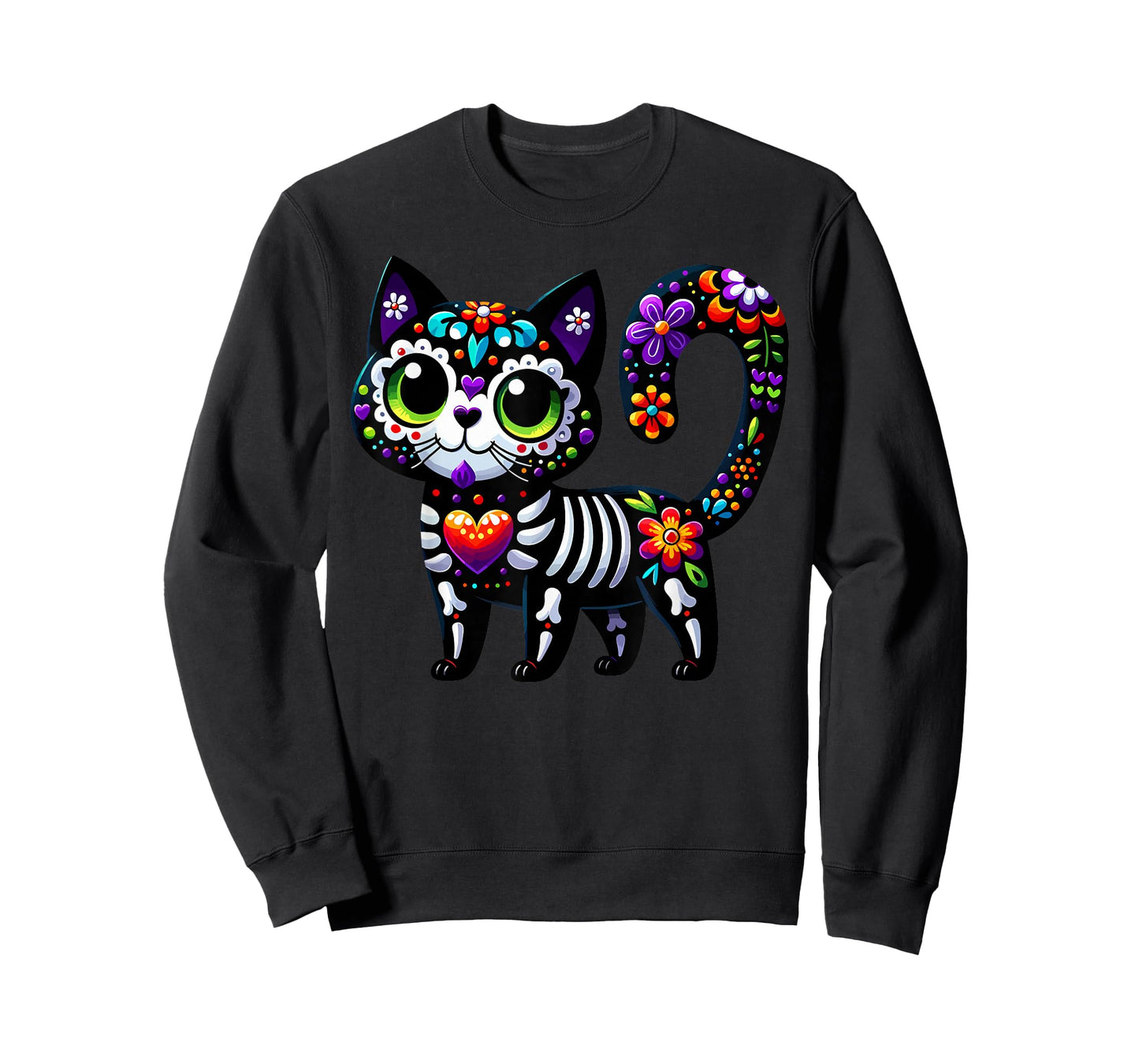 Dia De Los Muertos Cinco De Mayo Cat Sugar Skull Men Women T-Shirt