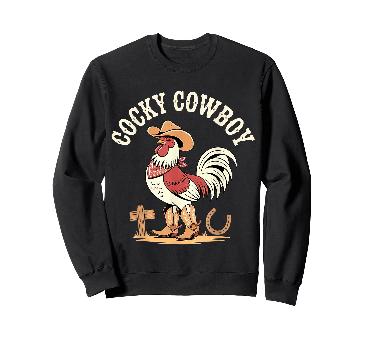 Cocky Cowboy Funny Rooster Farm Animal Barnyard Humor T-Shirt