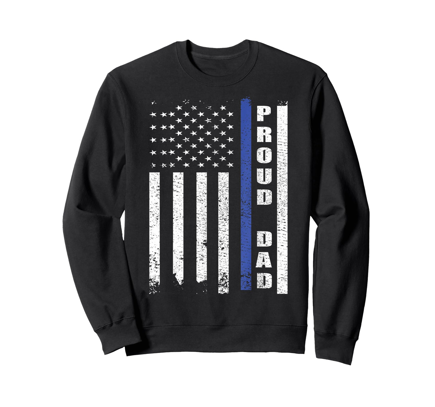 Proud Police Dad US Flag | Cop Police Officer Dad Blue Line T-Shirt