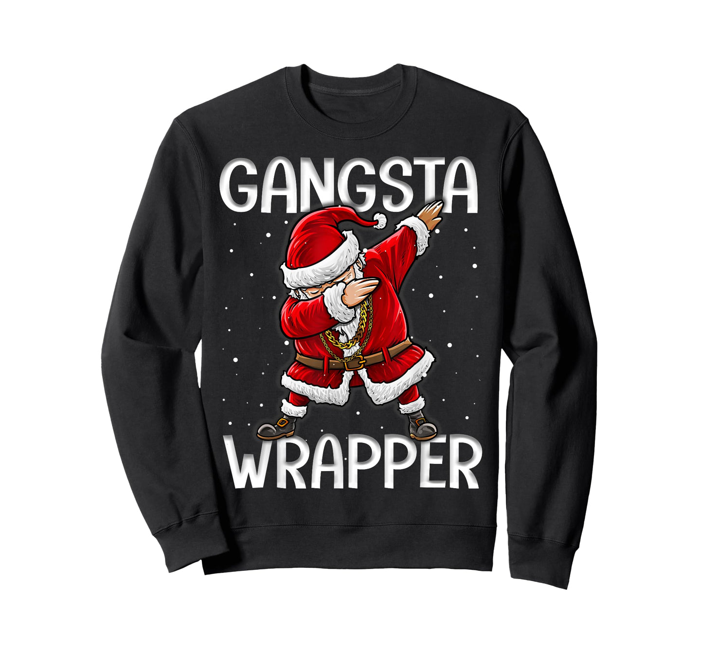 Gangsta Wrapper Funny Dabbing Santa Christmas Shirt Men T-Shirt
