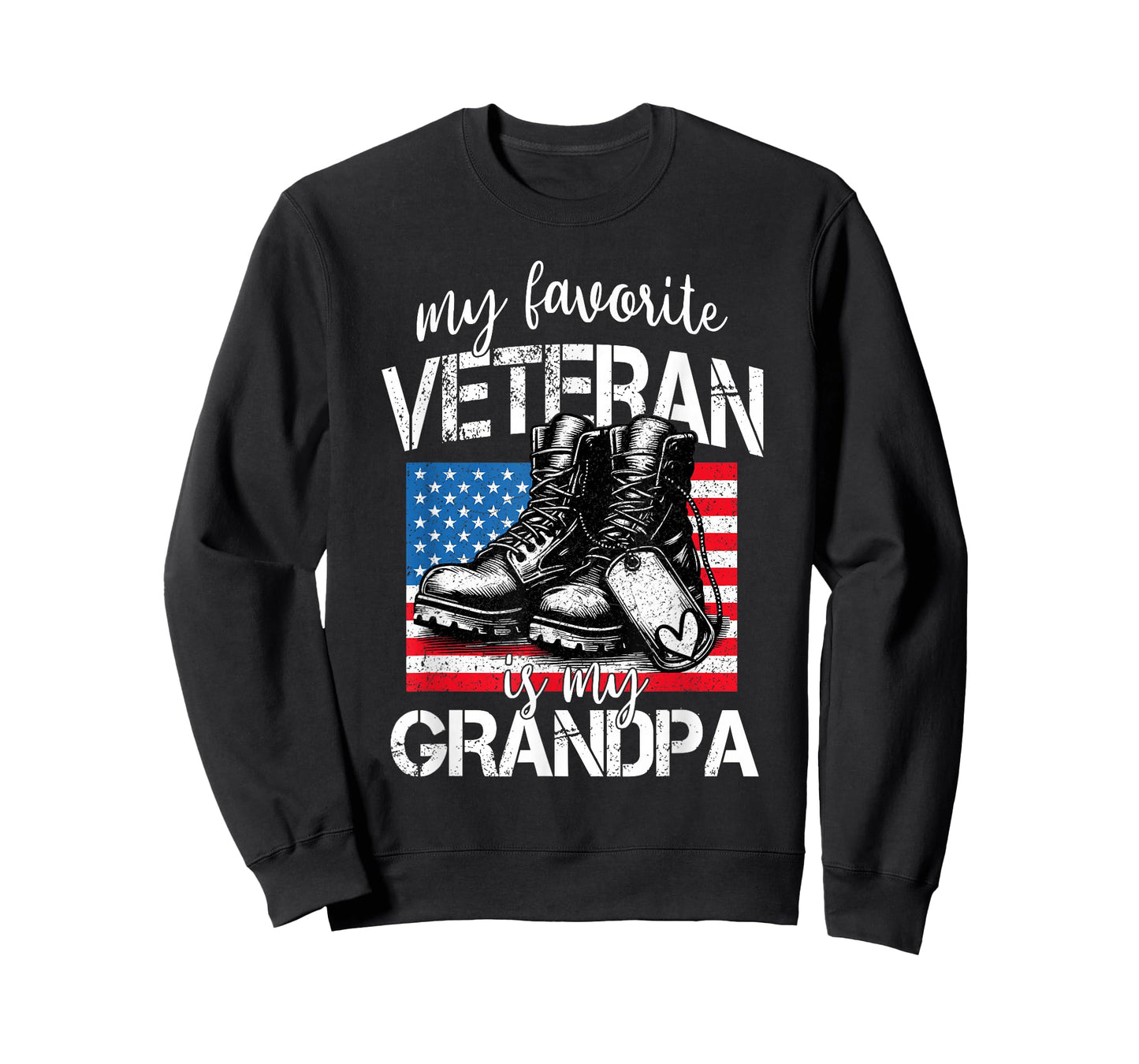 Veterans Day American Flag My Favorite Veteran is My Grandpa T-Shirt