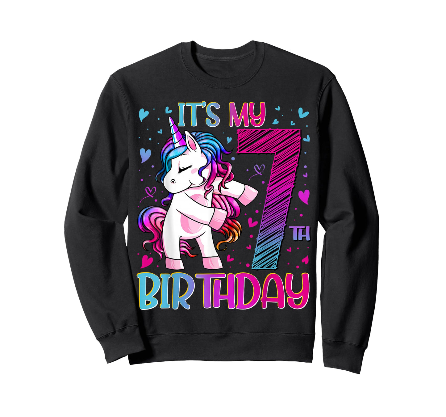 7 Year Old Gifts Unicorn Flossing 7th Birthday Girl Party T-Shirt