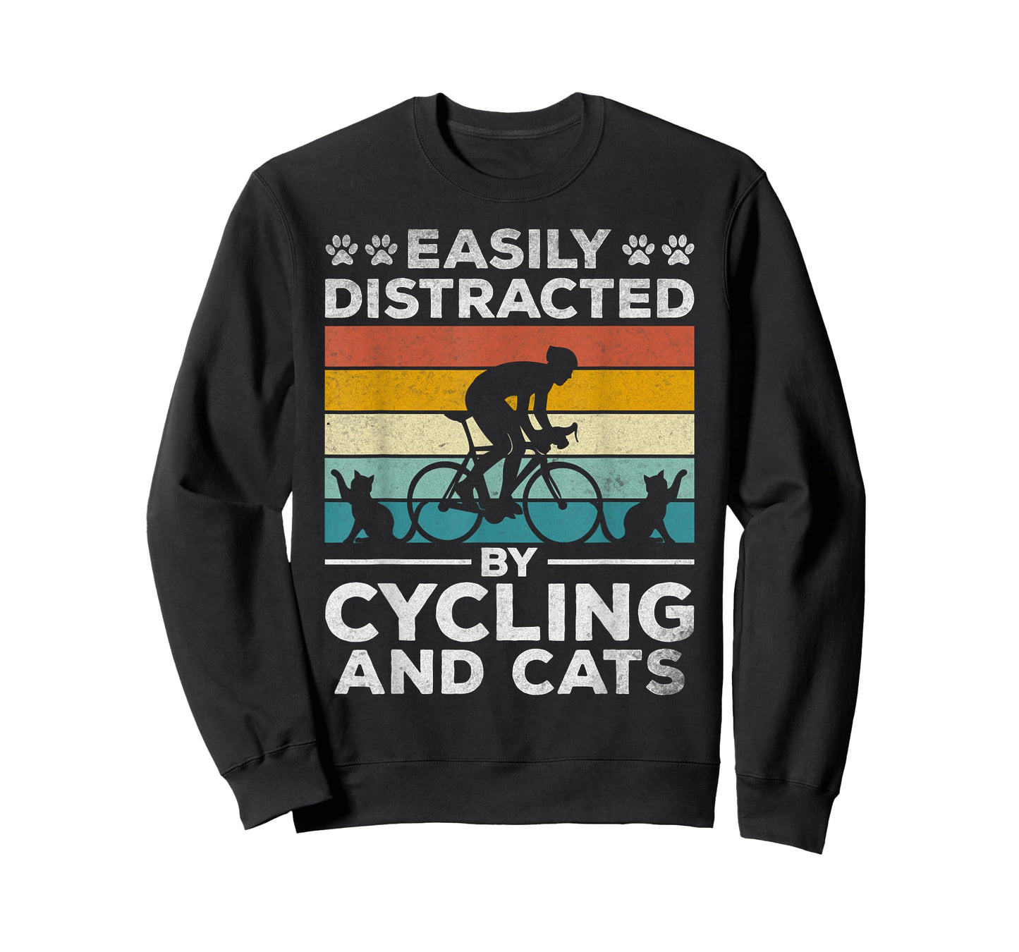 Easily Distracted By Cycling And Cats I Bicycle Cyclist T-Shirt