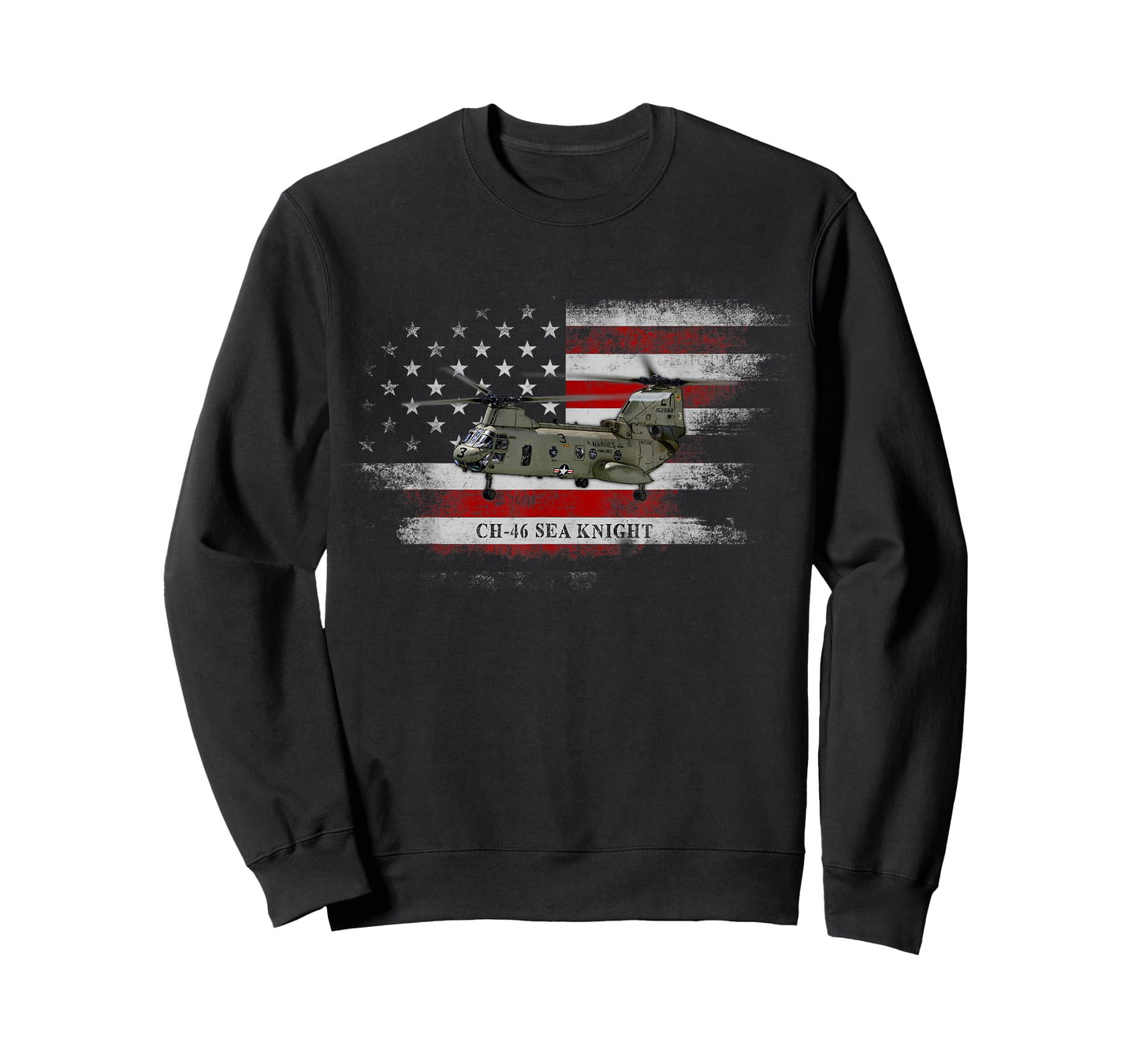 CH-46 Sea Knight Helicopter USA Flag Helicopter Pilot Gifts T-Shirt