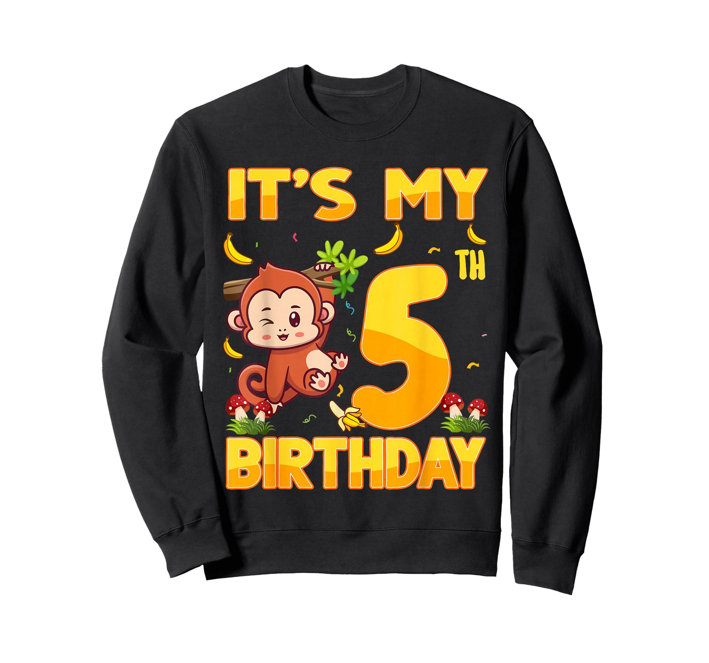 It's My 5th Birthday Monkey 5 Year Old Bday Party Kid Boy Gi T-Shirt
