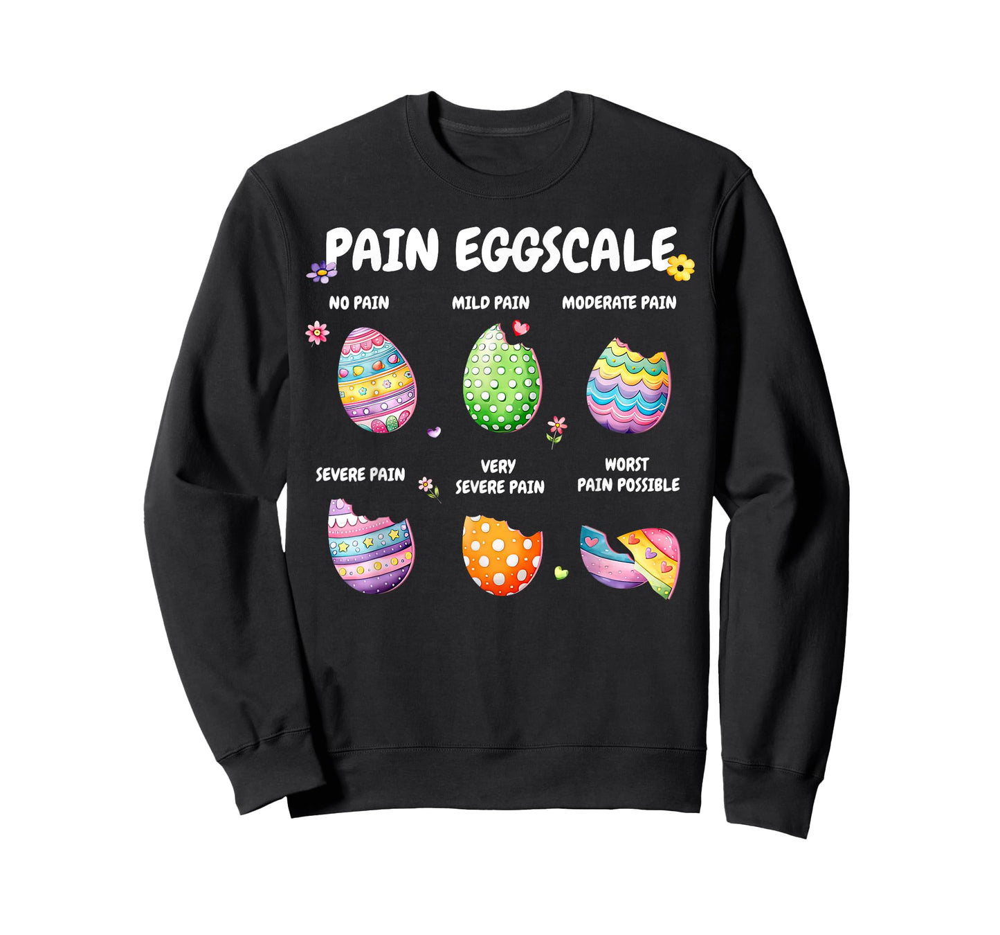 Cute Eggs Pain Scale Easter Day Nurse Triage Pain Assessment T-Shirt