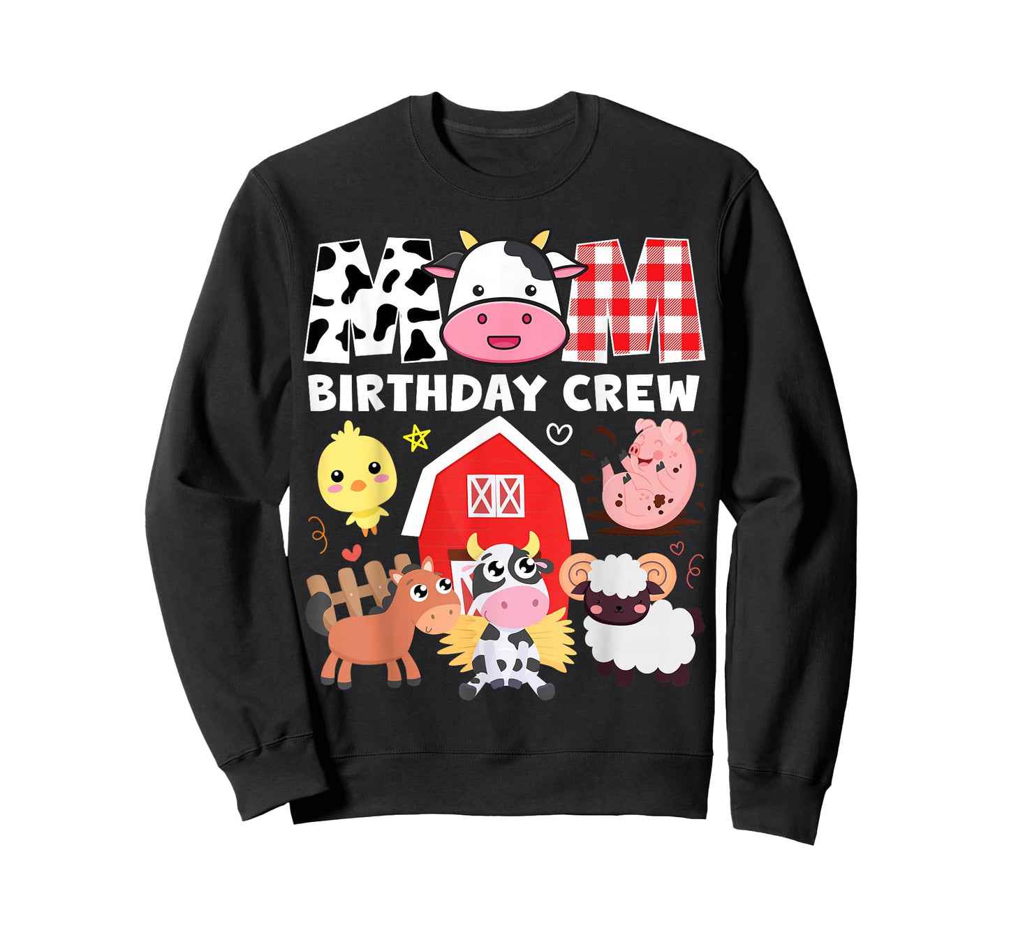 Cow Mom Birthday Crew Farm Theme Animals Kids Birthday Party T-Shirt