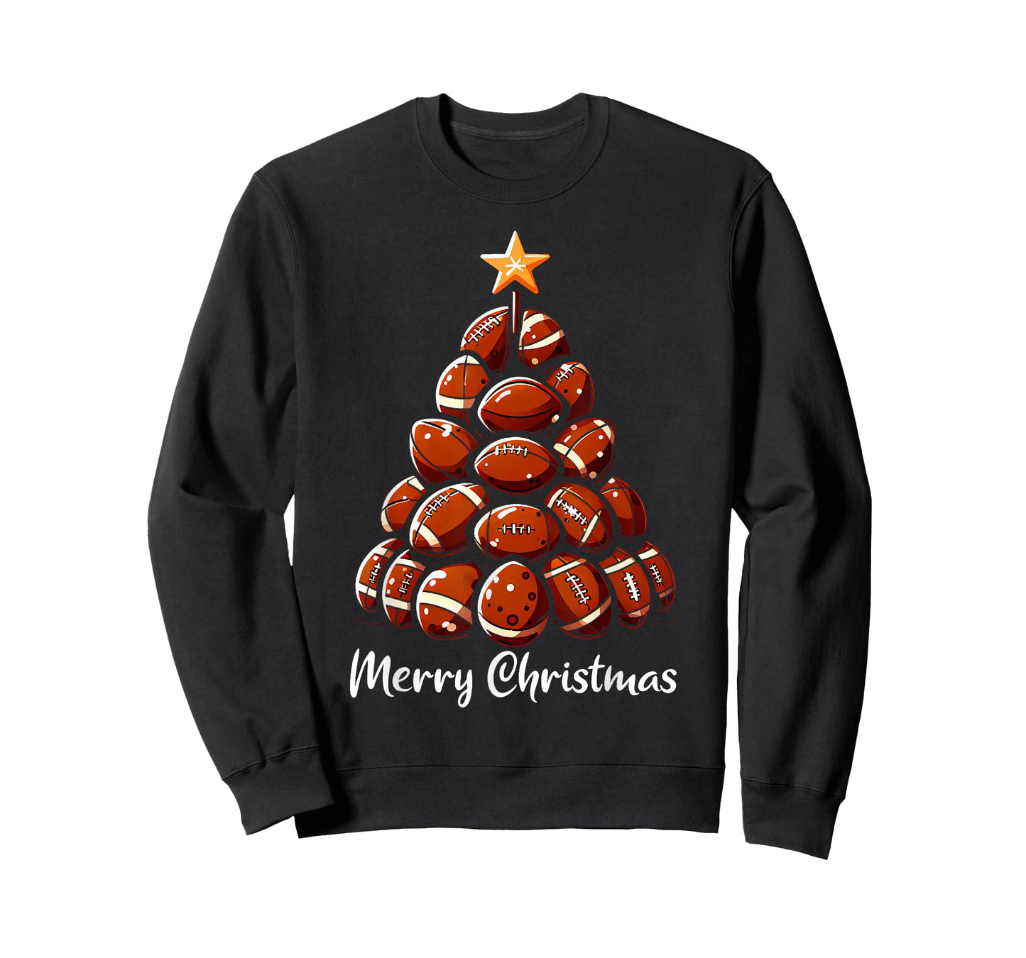Football Christmas Tree Lights Funny Football Player Xmas T-Shirt