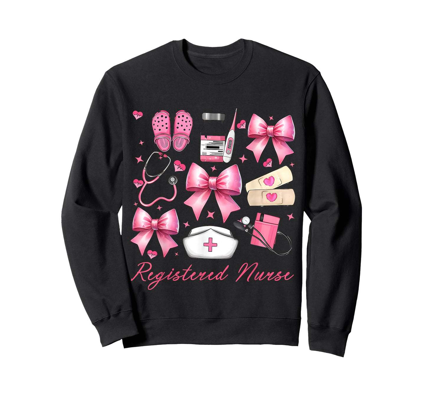 Cute Pink Coquette Bow Girly Registered Nurse T-Shirt