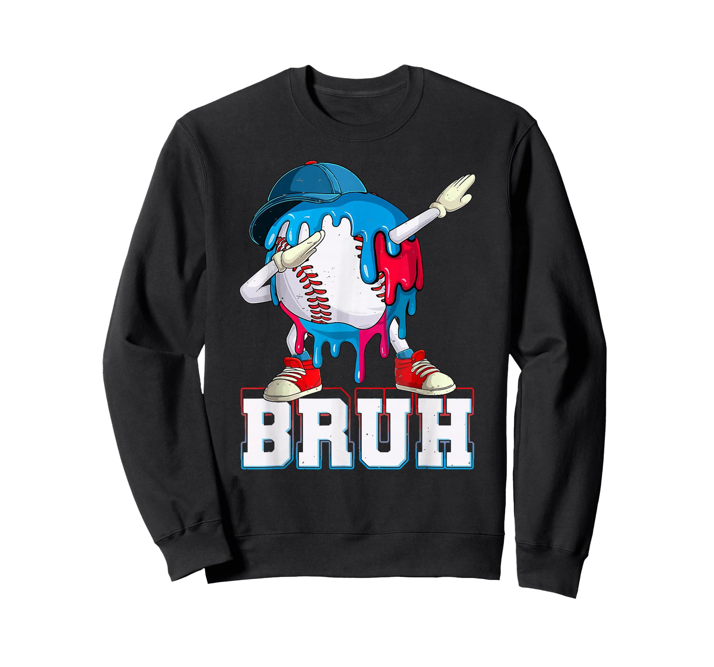 Dabbing Baseball Boys Bruh Ice Cream Drip Baseball Boys T-Shirt