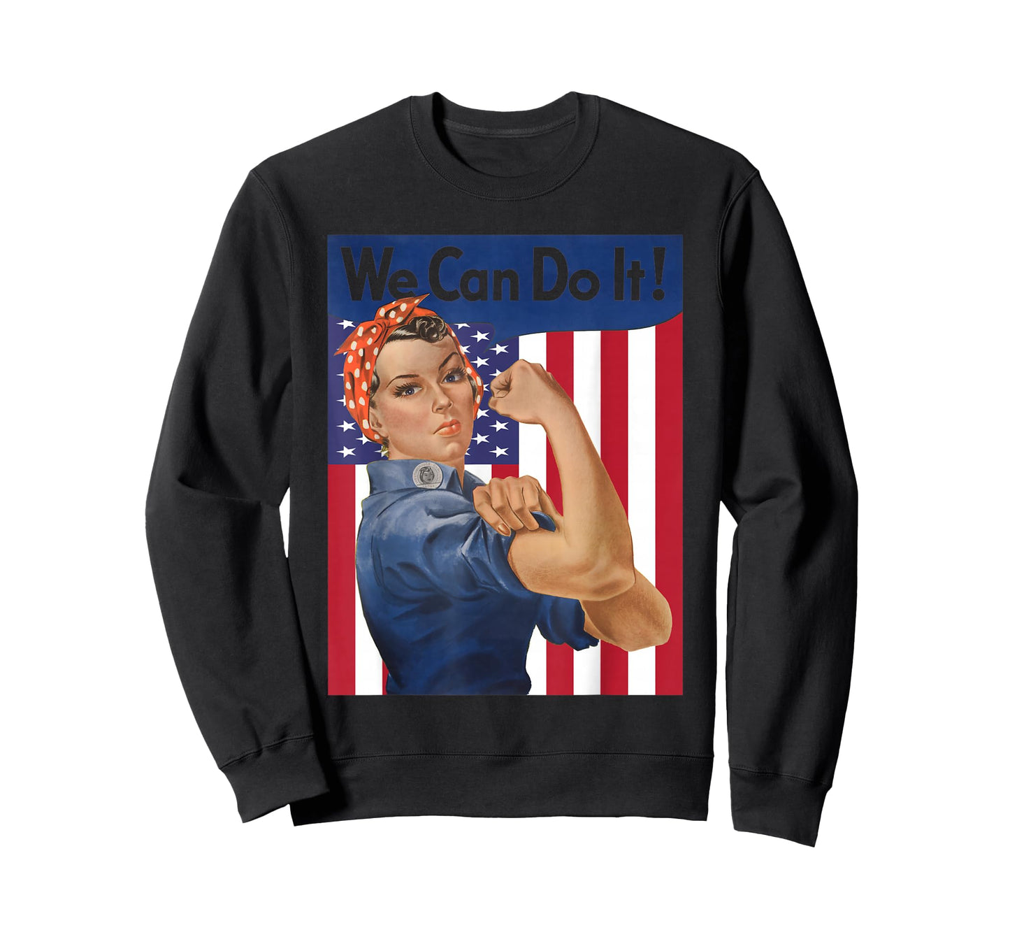 We Can Do It Rosie The Riveter Feminist USA Flag Rosey Rosy T-Shirt