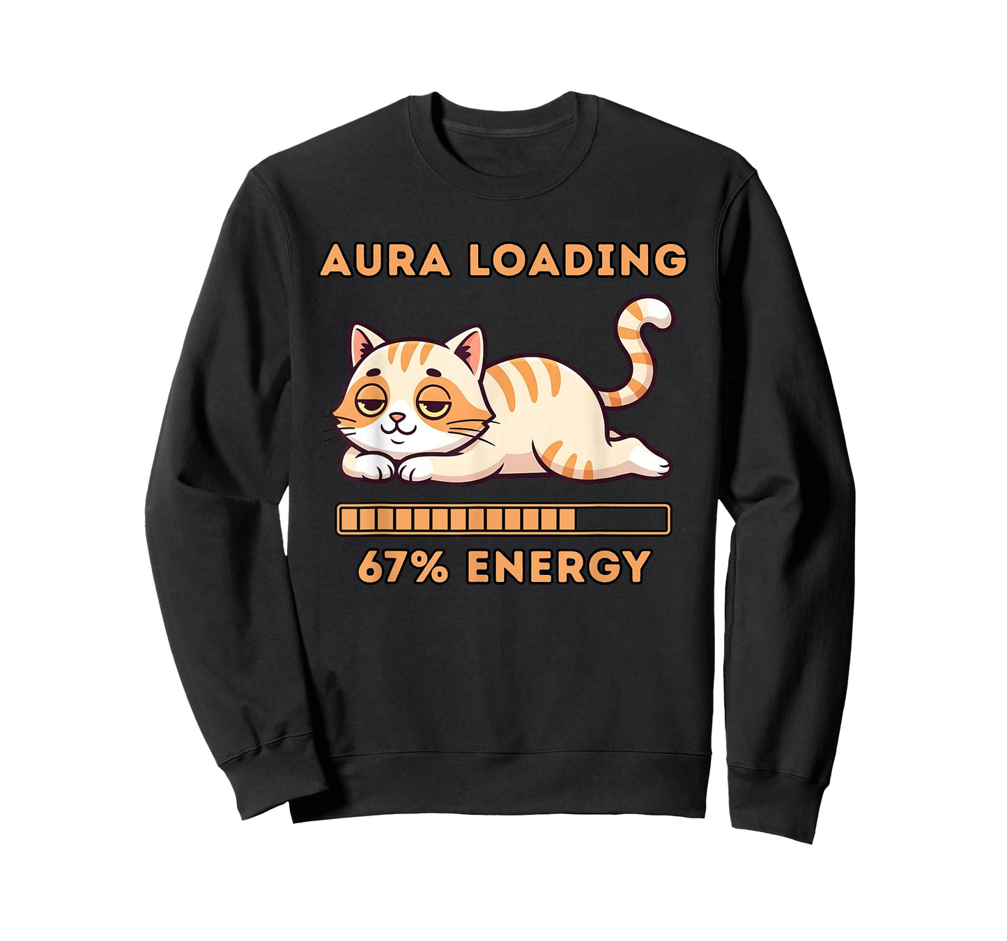 Funny Gen Z Meme 67 Cat Aura Cat Loading 67 Percent Energy T-Shirt