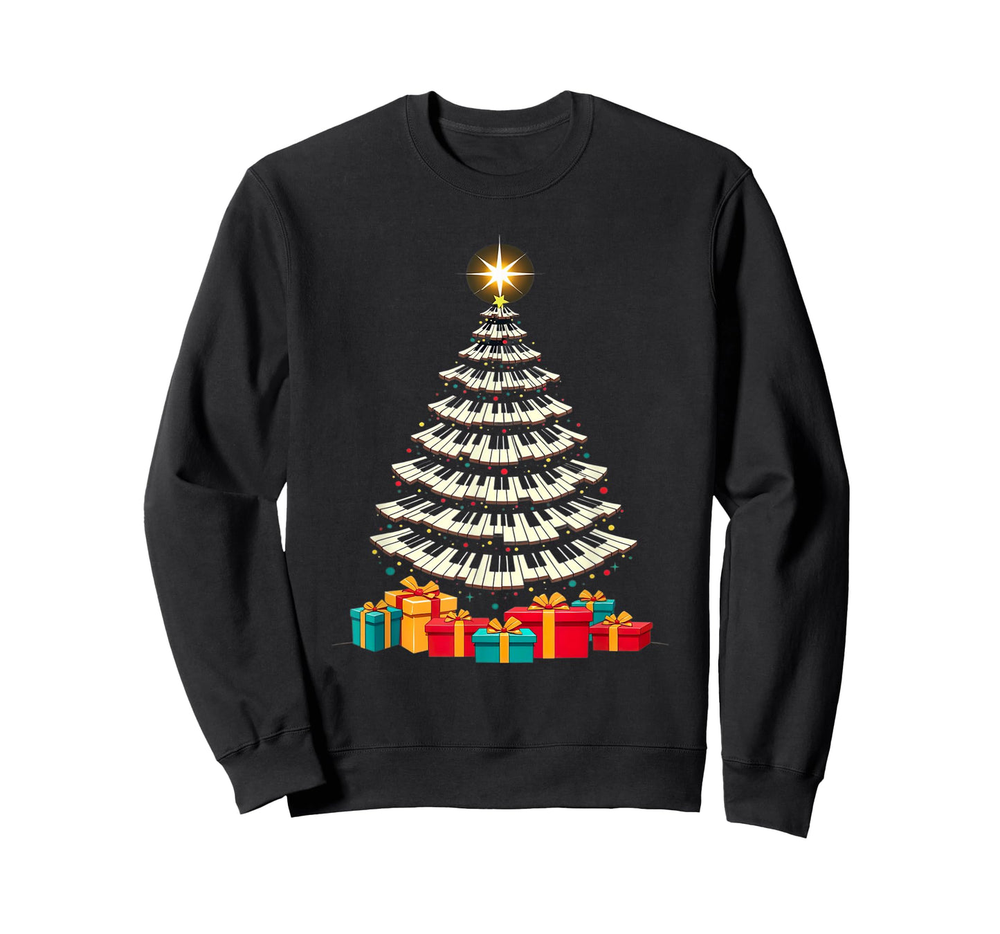 Christmas Tree Piano Keyboard Holiday Music Lover Design T-Shirt