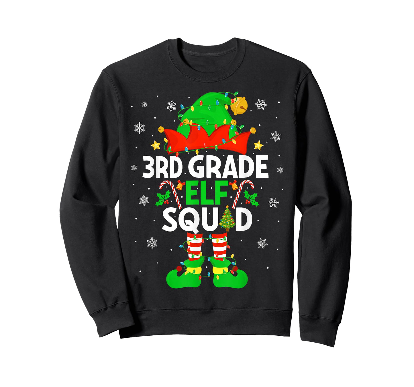 3rd Grade Elf Squad Christmas Third Grade Christmas Teacher T-Shirt