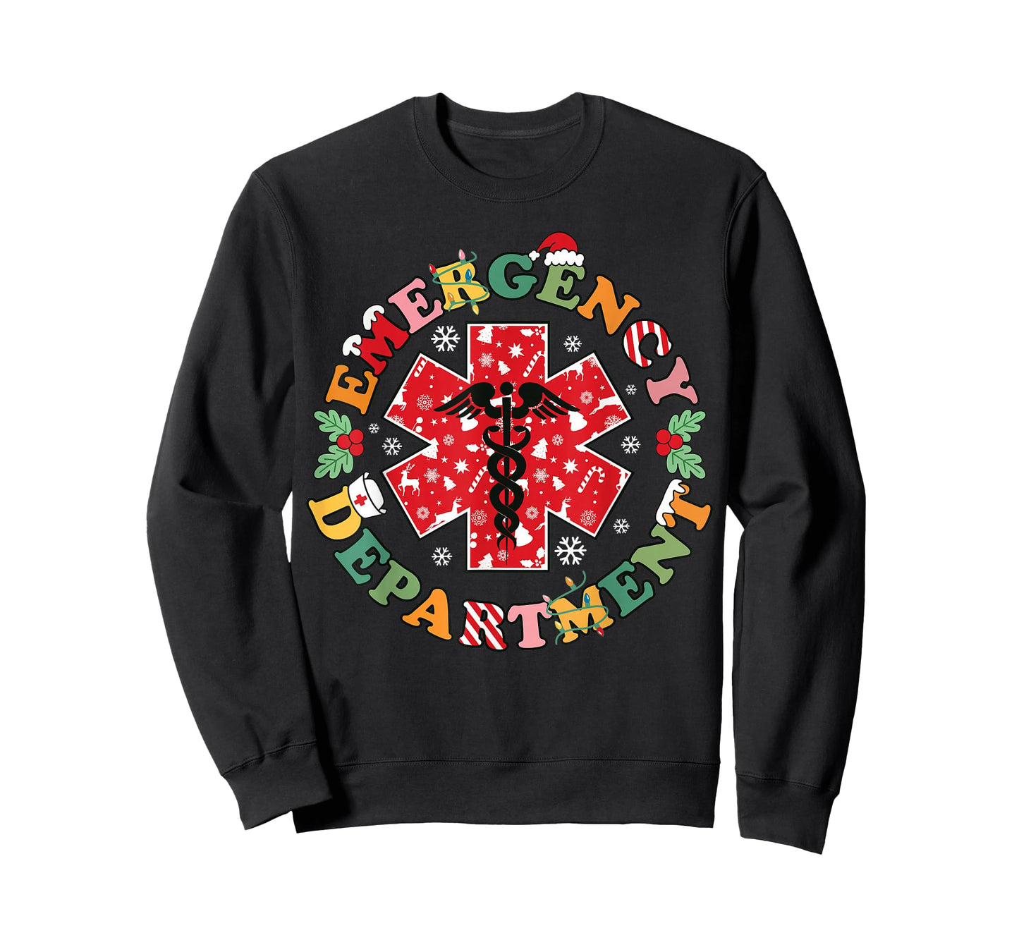Cute Emergency Department Christmas ER Nurse Santa T-Shirt