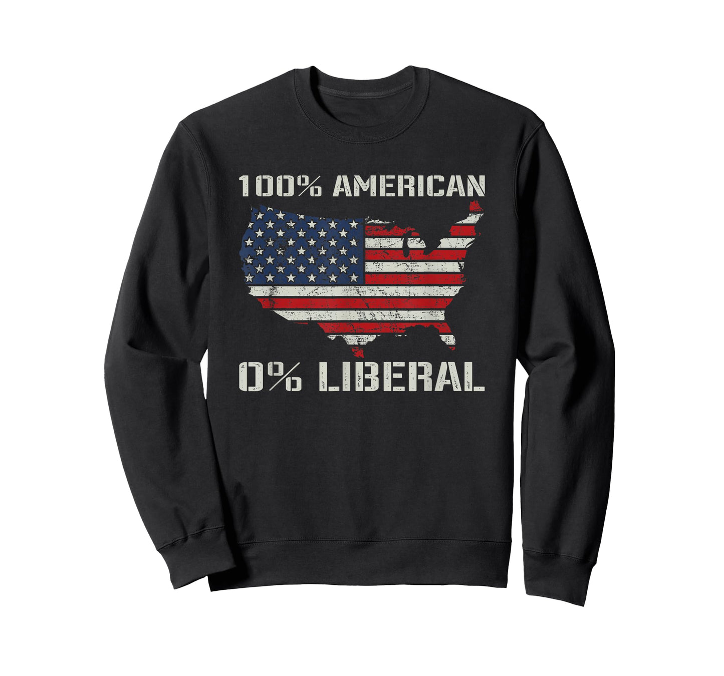 100% American 0% Liberal - Funny Republican Joke USA Flag T-Shirt