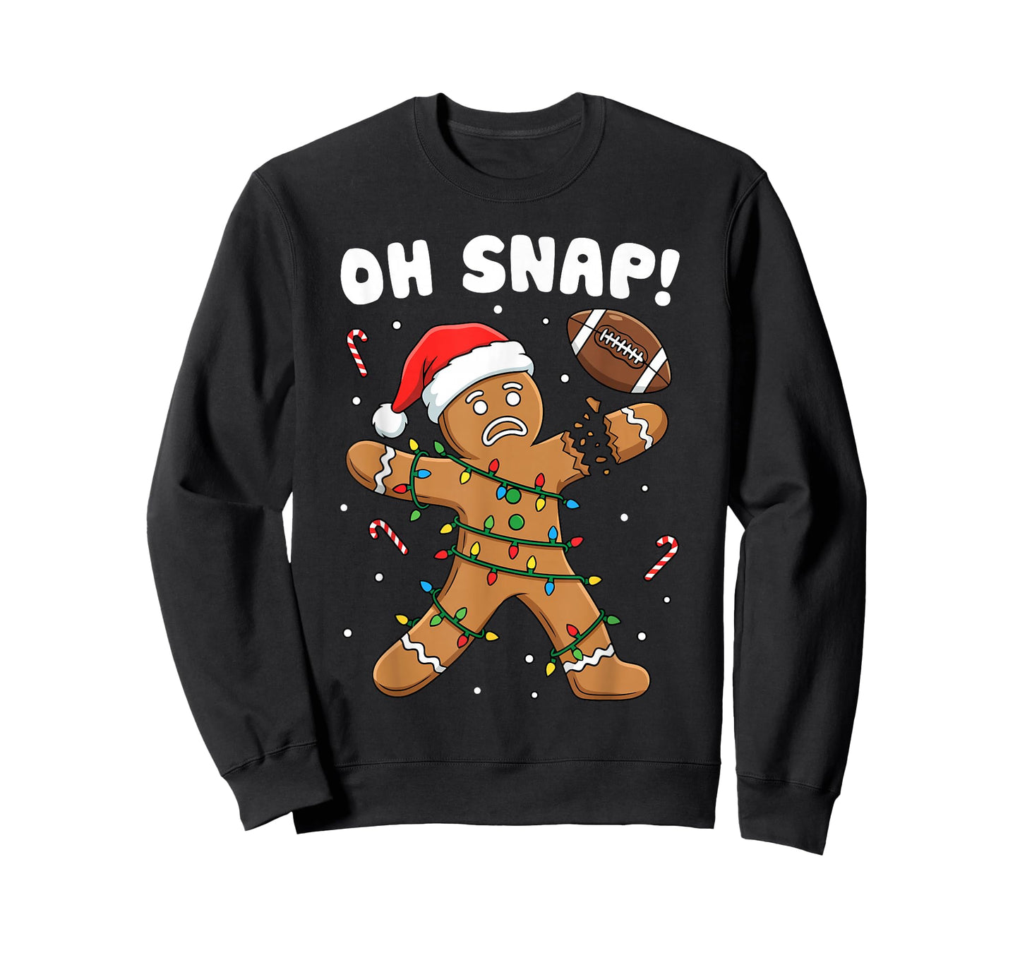 Christmas Gingerbread Oh Snap Cookie Xmas Holiday Football T-Shirt