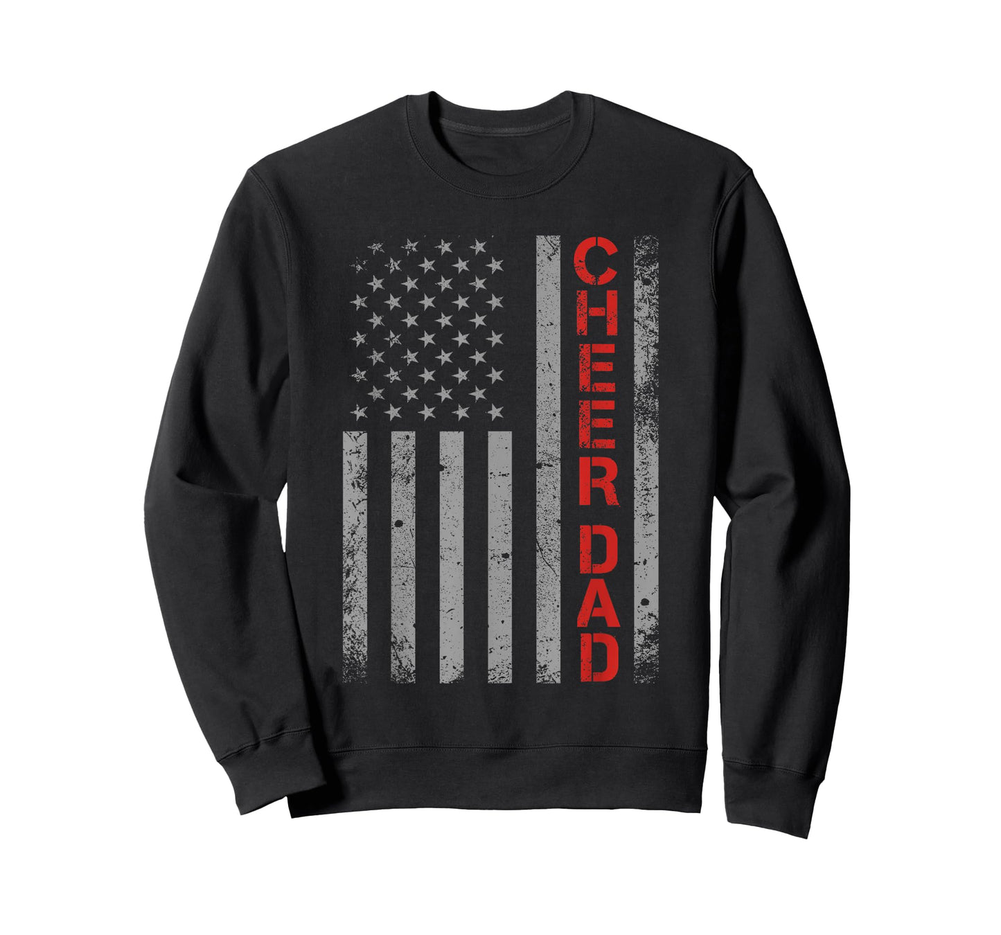 American Flag Cheer Dad Vintage Patriotic Father Cheerleader T-Shirt